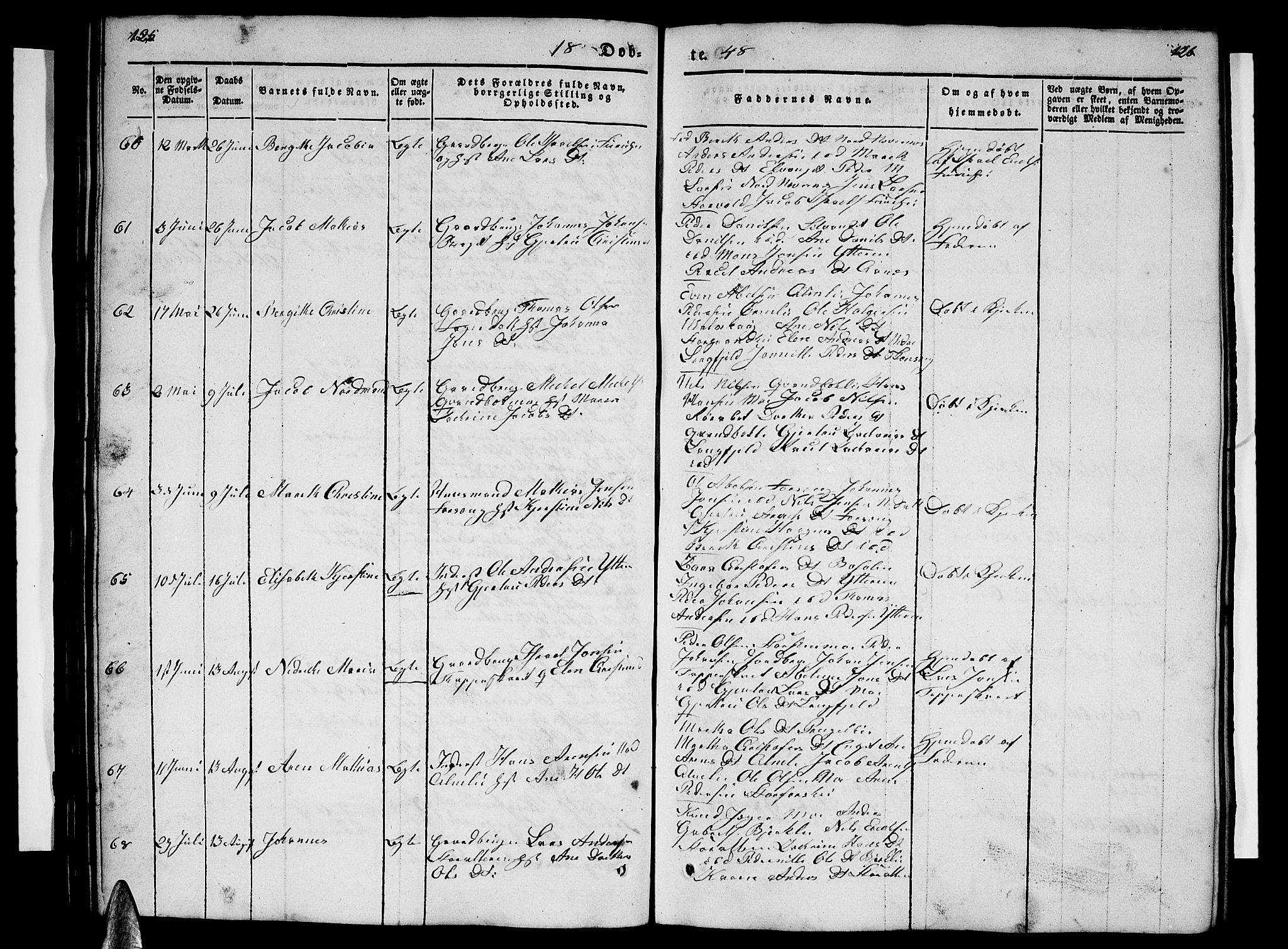 Ministerialprotokoller, klokkerbøker og fødselsregistre - Nordland, AV/SAT-A-1459/827/L0413: Parish register (copy) no. 827C02, 1842-1852, p. 125-126