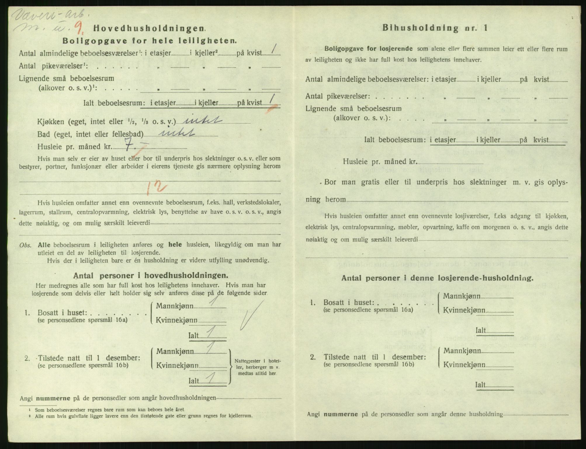 SAH, 1920 census for Lillehammer, 1920, p. 2301