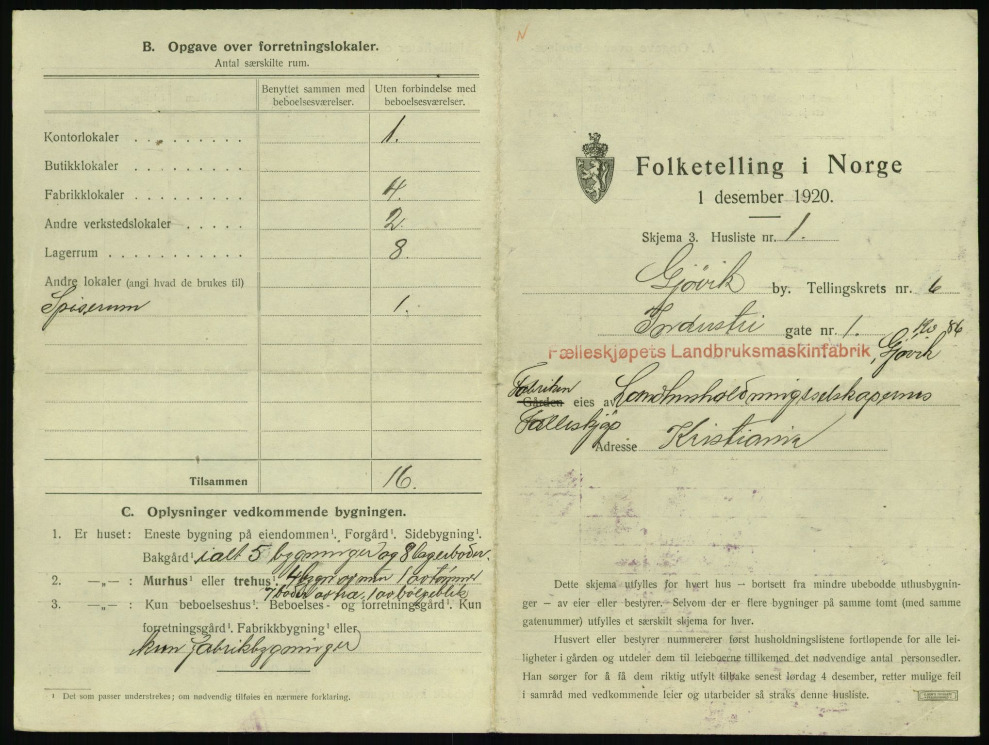 SAH, 1920 census for Gjøvik, 1920, p. 554