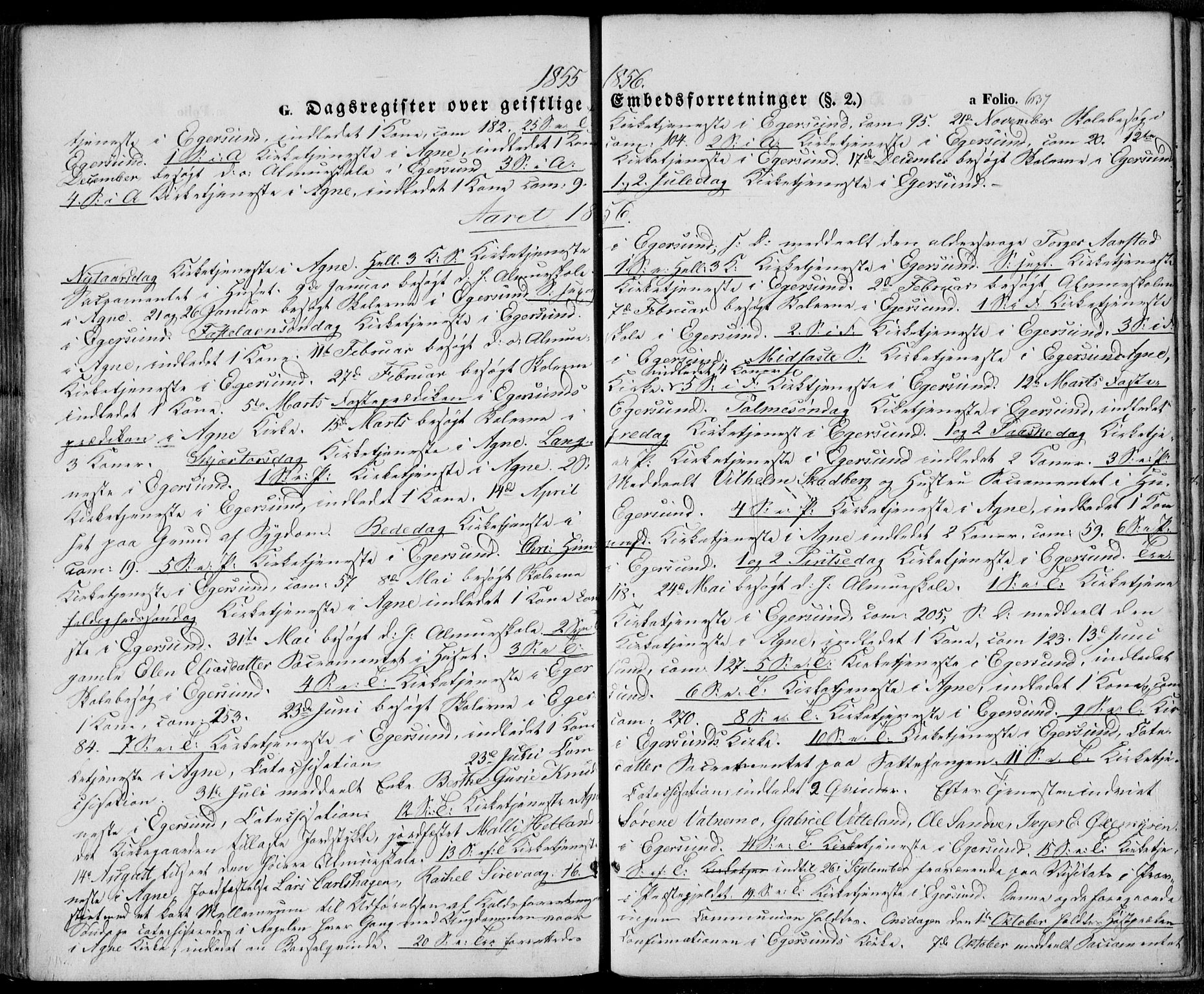 Eigersund sokneprestkontor, SAST/A-101807/S08/L0013: Parish register (official) no. A 12.2, 1850-1865, p. 637