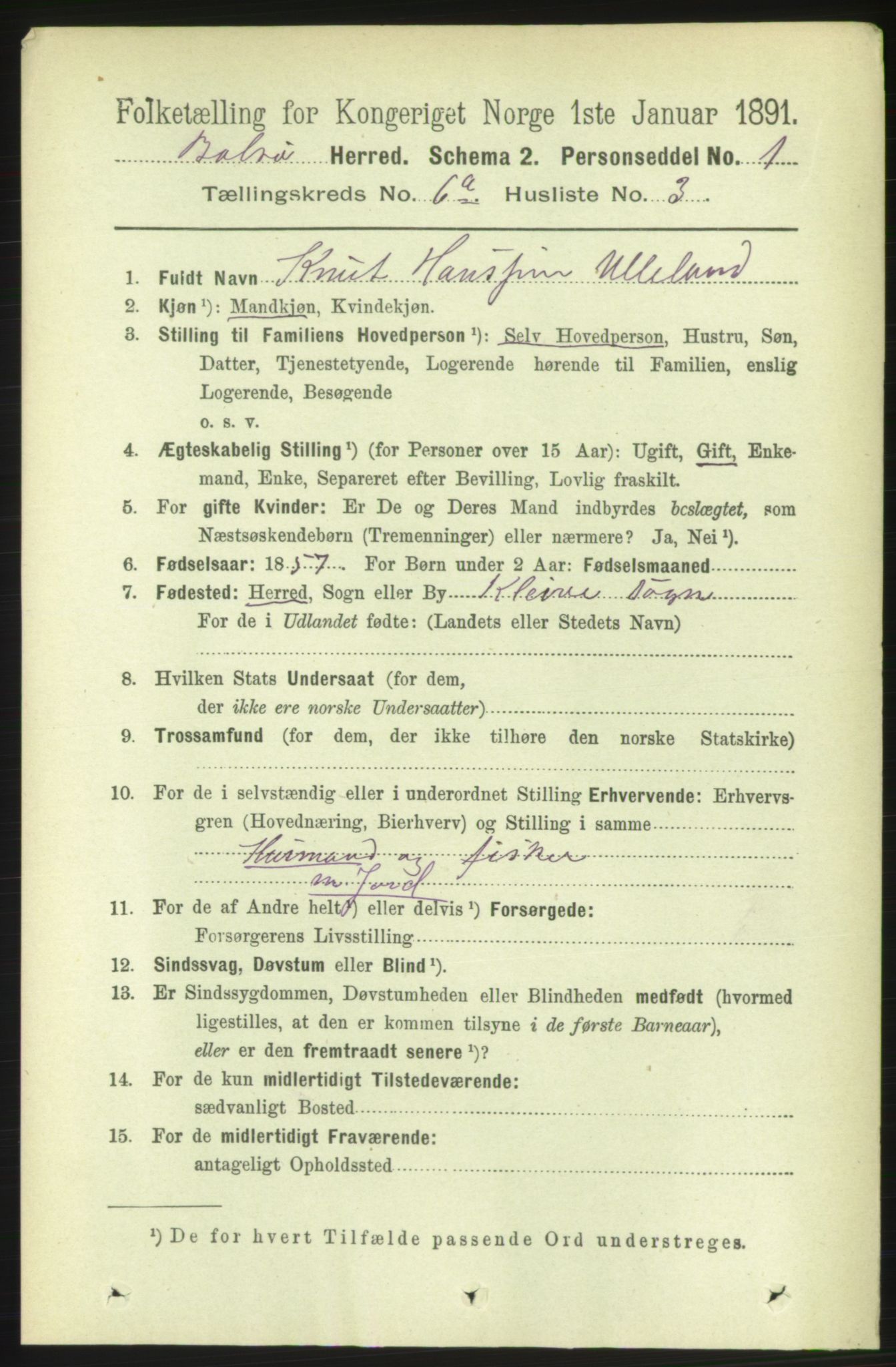 RA, 1891 census for 1544 Bolsøy, 1891, p. 3740