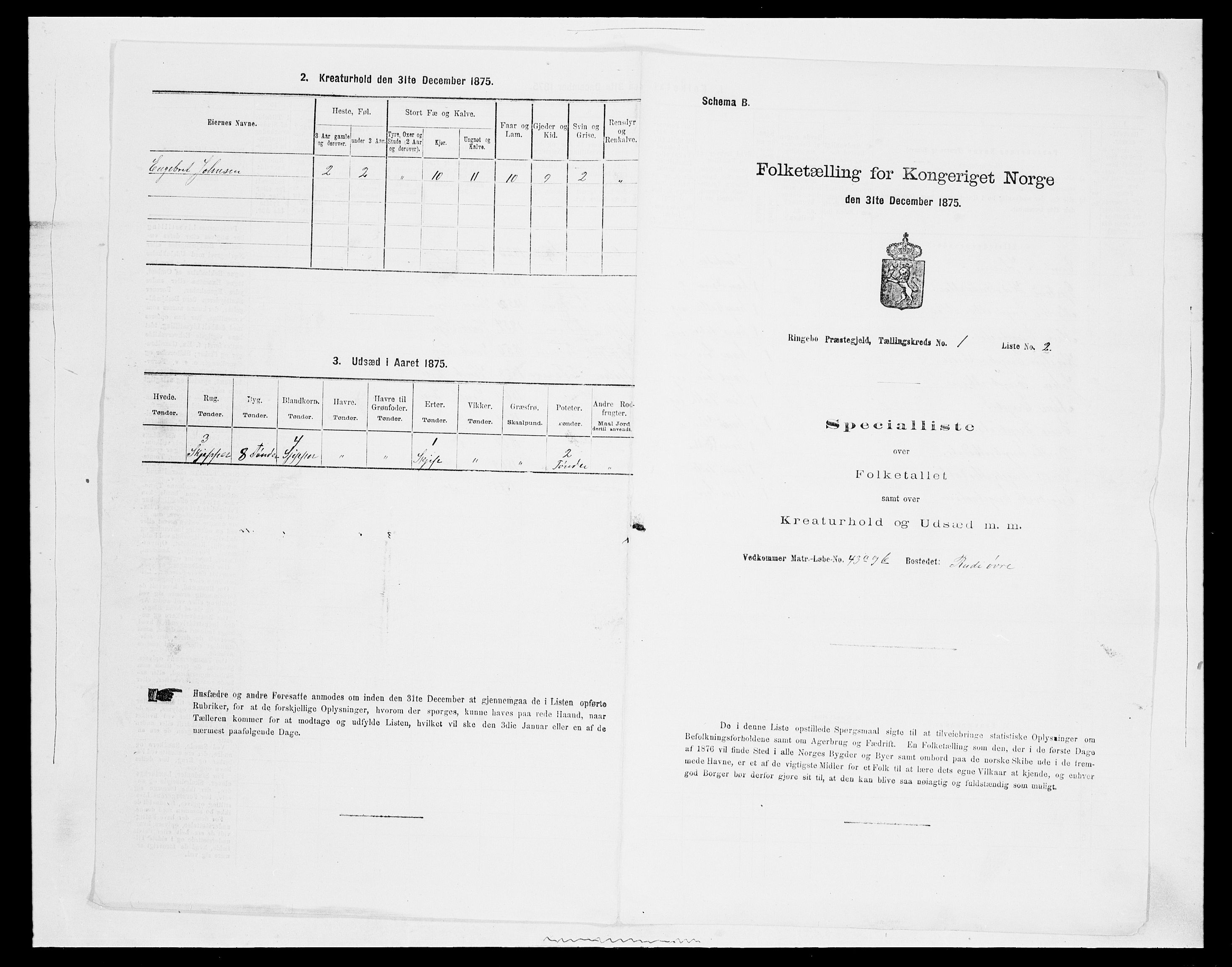 SAH, 1875 census for 0520P Ringebu, 1875, p. 87