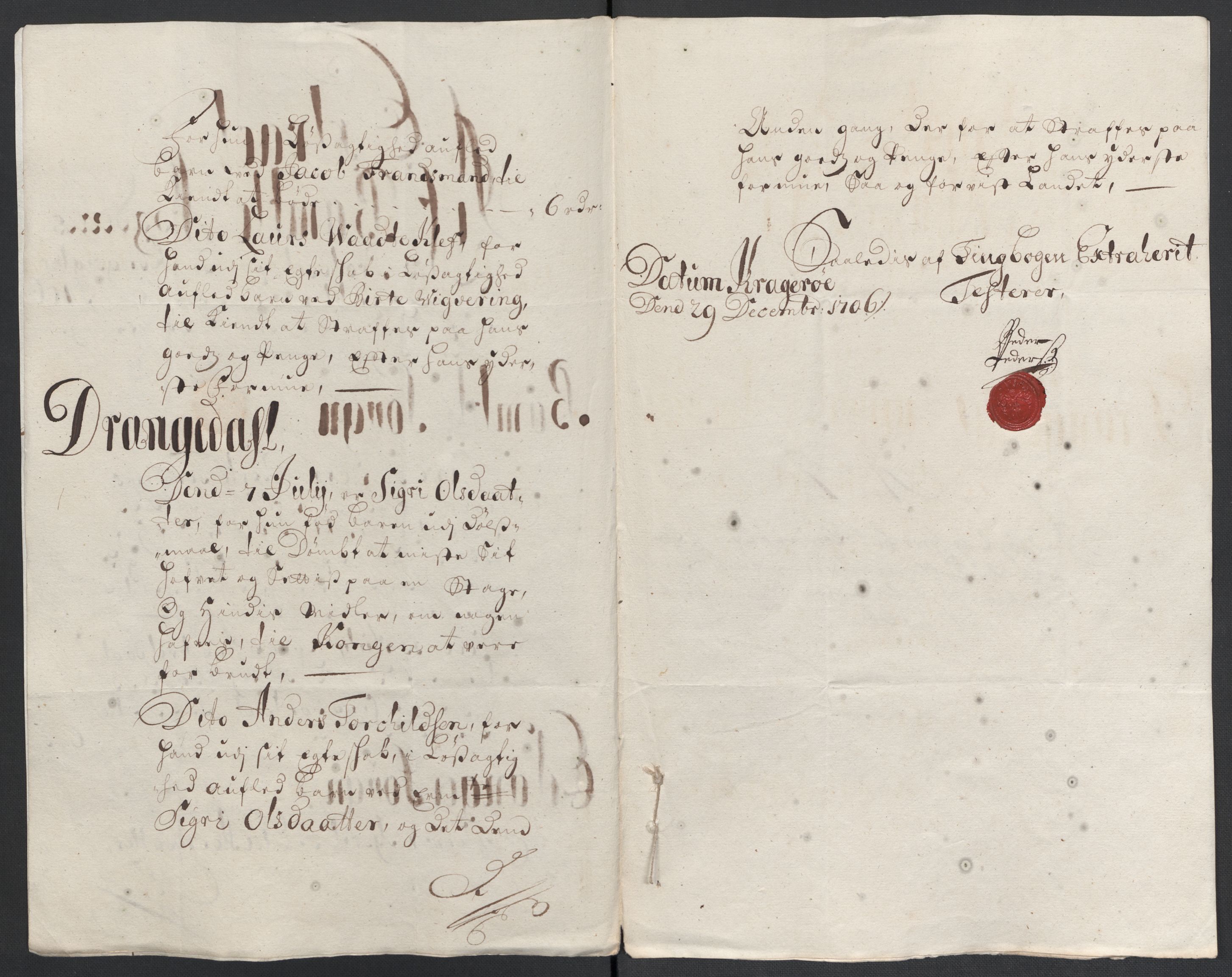 Rentekammeret inntil 1814, Reviderte regnskaper, Fogderegnskap, AV/RA-EA-4092/R36/L2116: Fogderegnskap Øvre og Nedre Telemark og Bamble, 1706-1707, p. 79