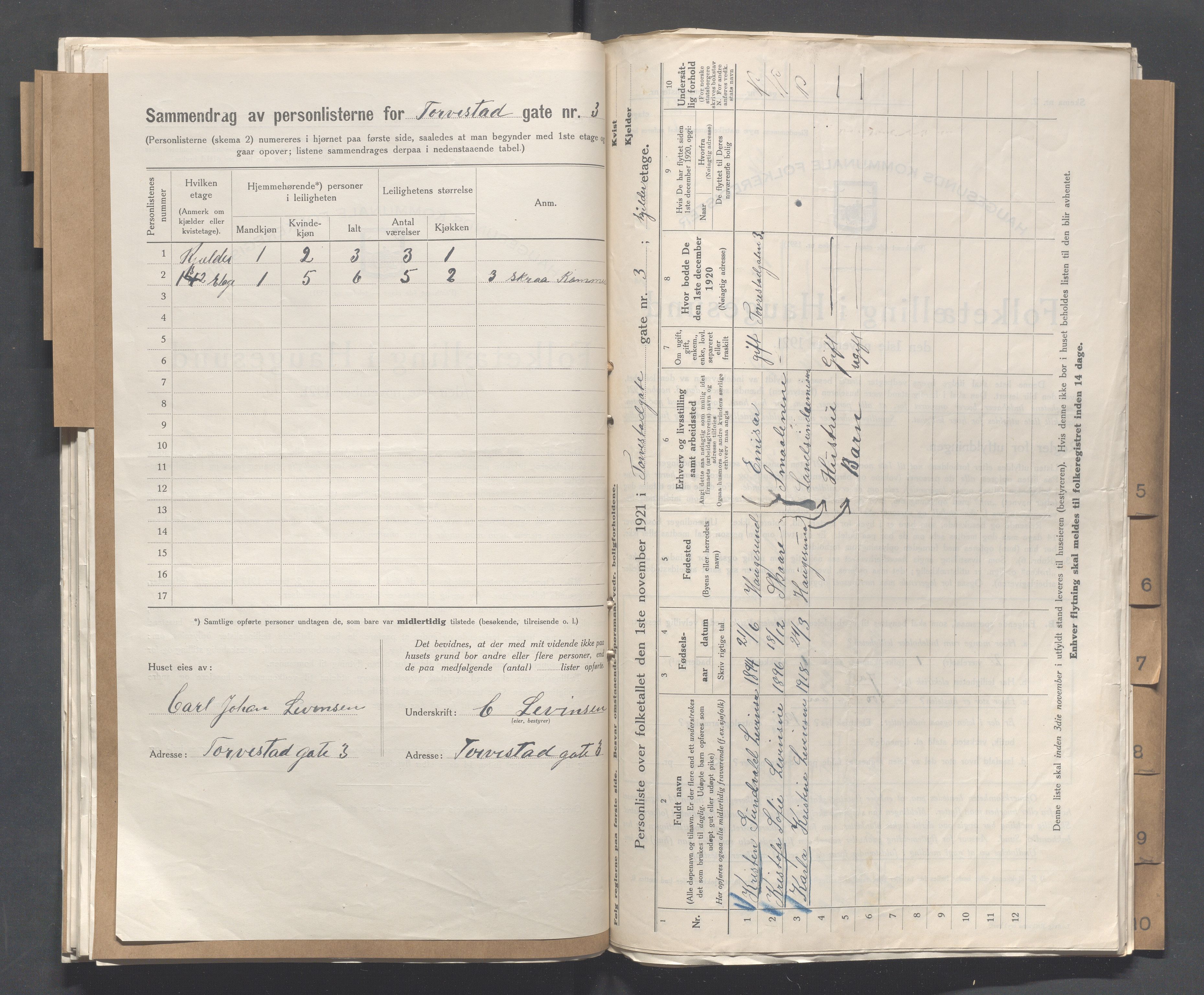 IKAR, Local census 1.11.1921 for Haugesund, 1921, p. 5466