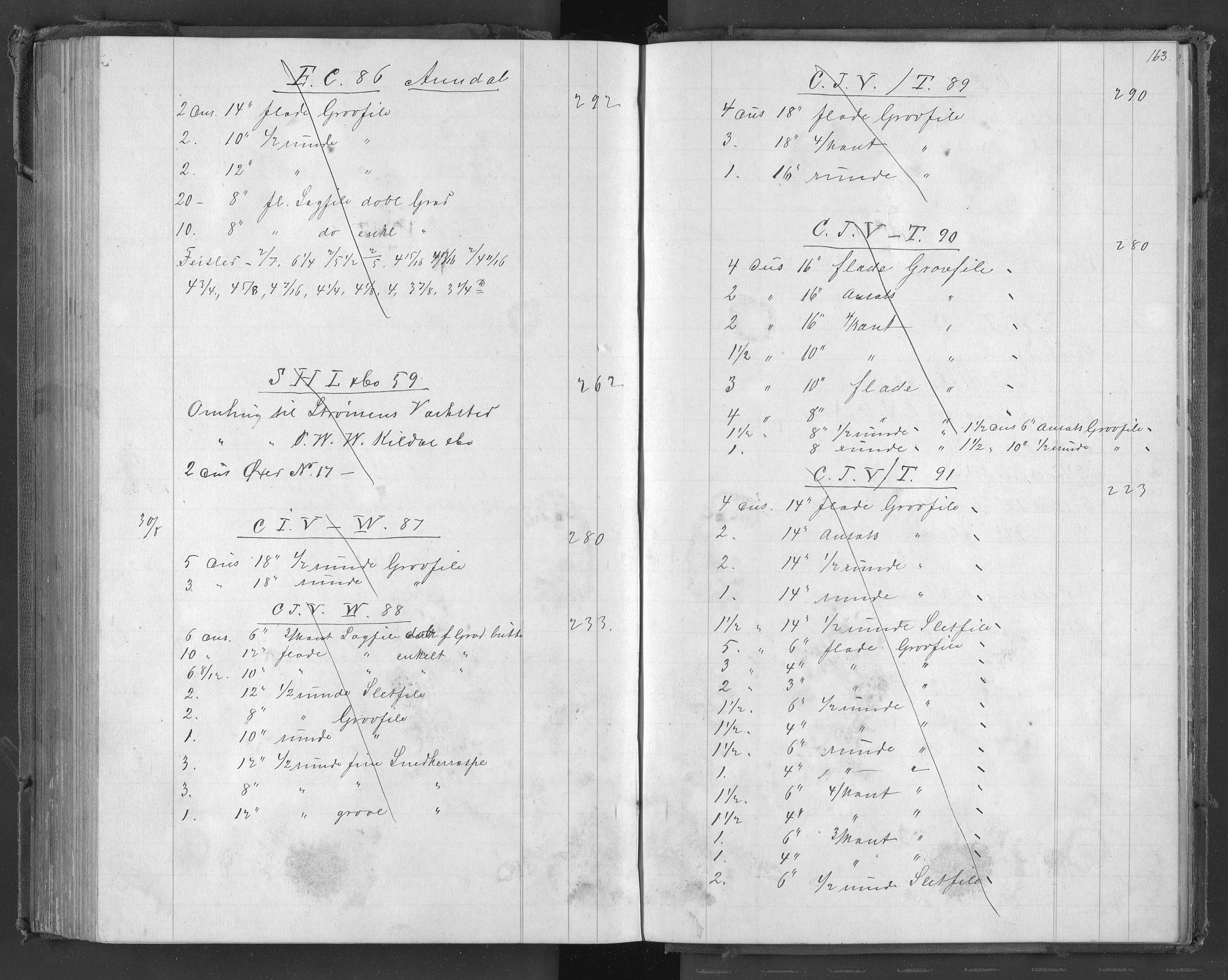 Egelands Jernverk, AAKS/PA-1907/01/L0056: Stålkontobok, 1873-1877, p. 155