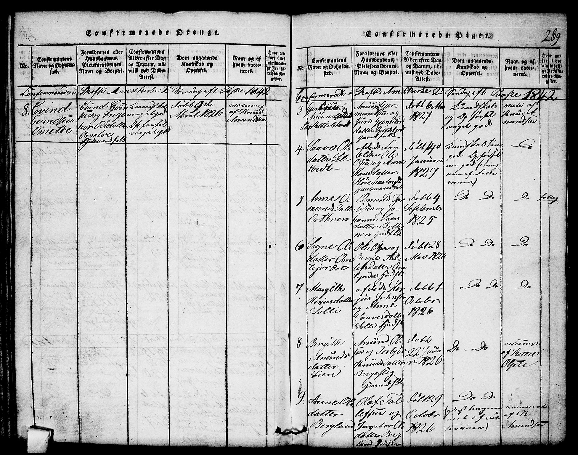 Mo kirkebøker, SAKO/A-286/G/Gb/L0001: Parish register (copy) no. II 1, 1814-1843, p. 269