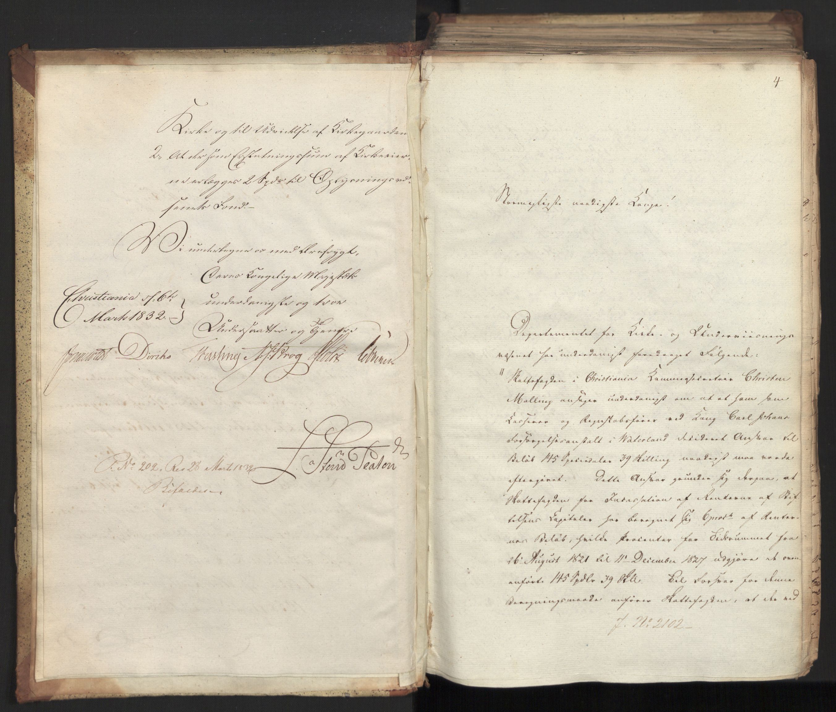 Statsrådsavdelingen i Stockholm, RA/S-1003/D/Da/L0077: Regjeringsinnstillinger nr. 2100-2259, 1832, p. 6