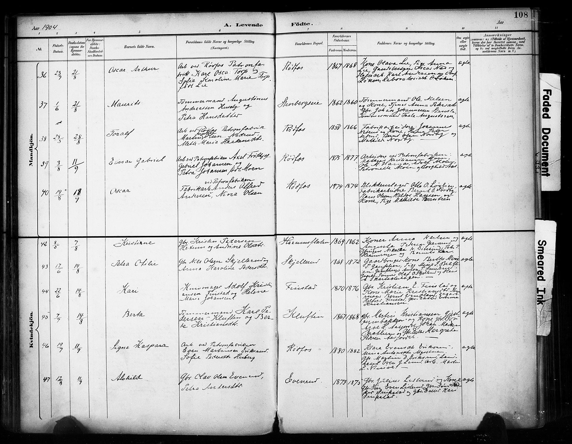 Vestre Toten prestekontor, AV/SAH-PREST-108/H/Ha/Haa/L0011: Parish register (official) no. 11, 1895-1906, p. 108