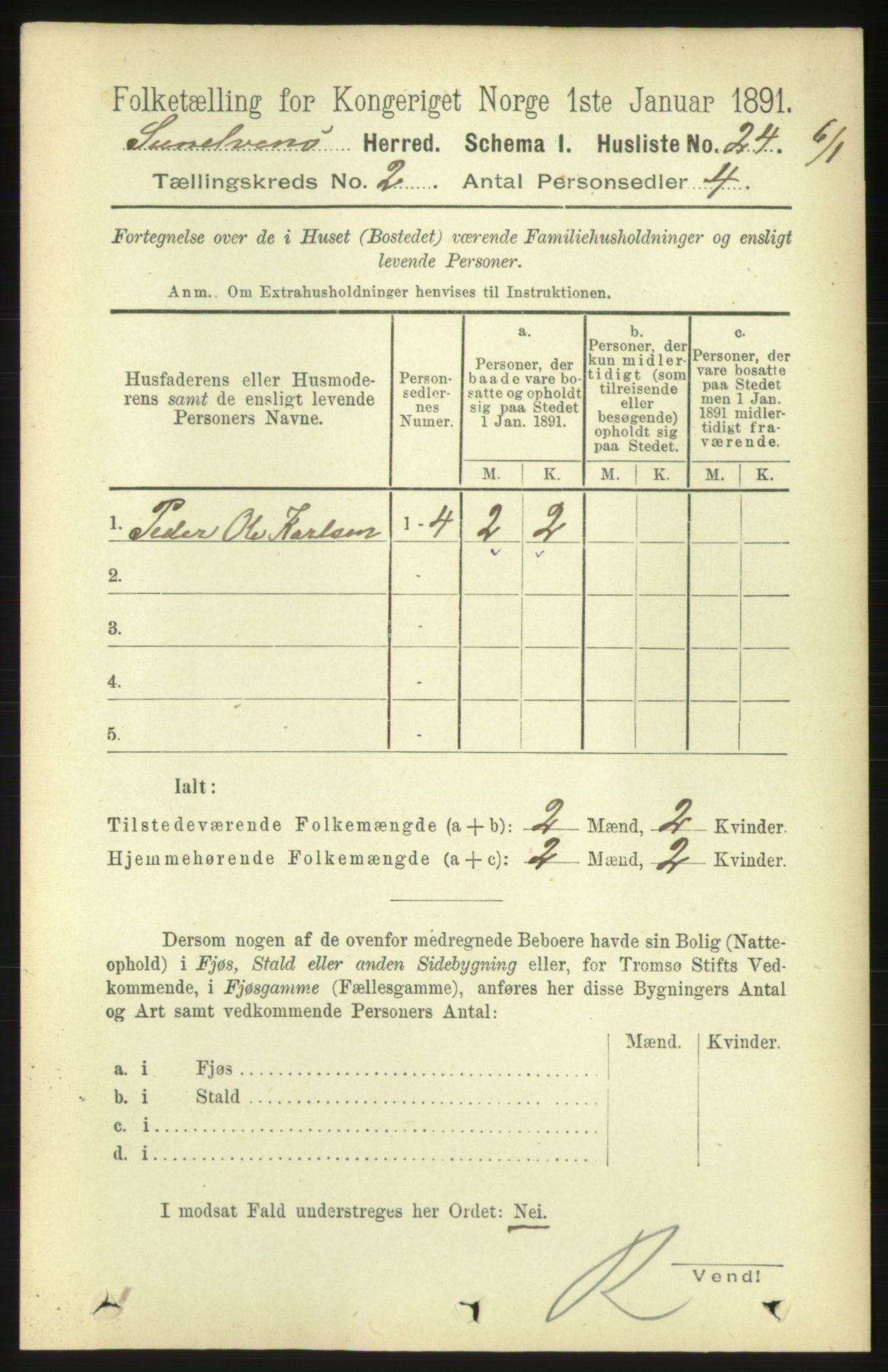 RA, 1891 census for 1523 Sunnylven, 1891, p. 374