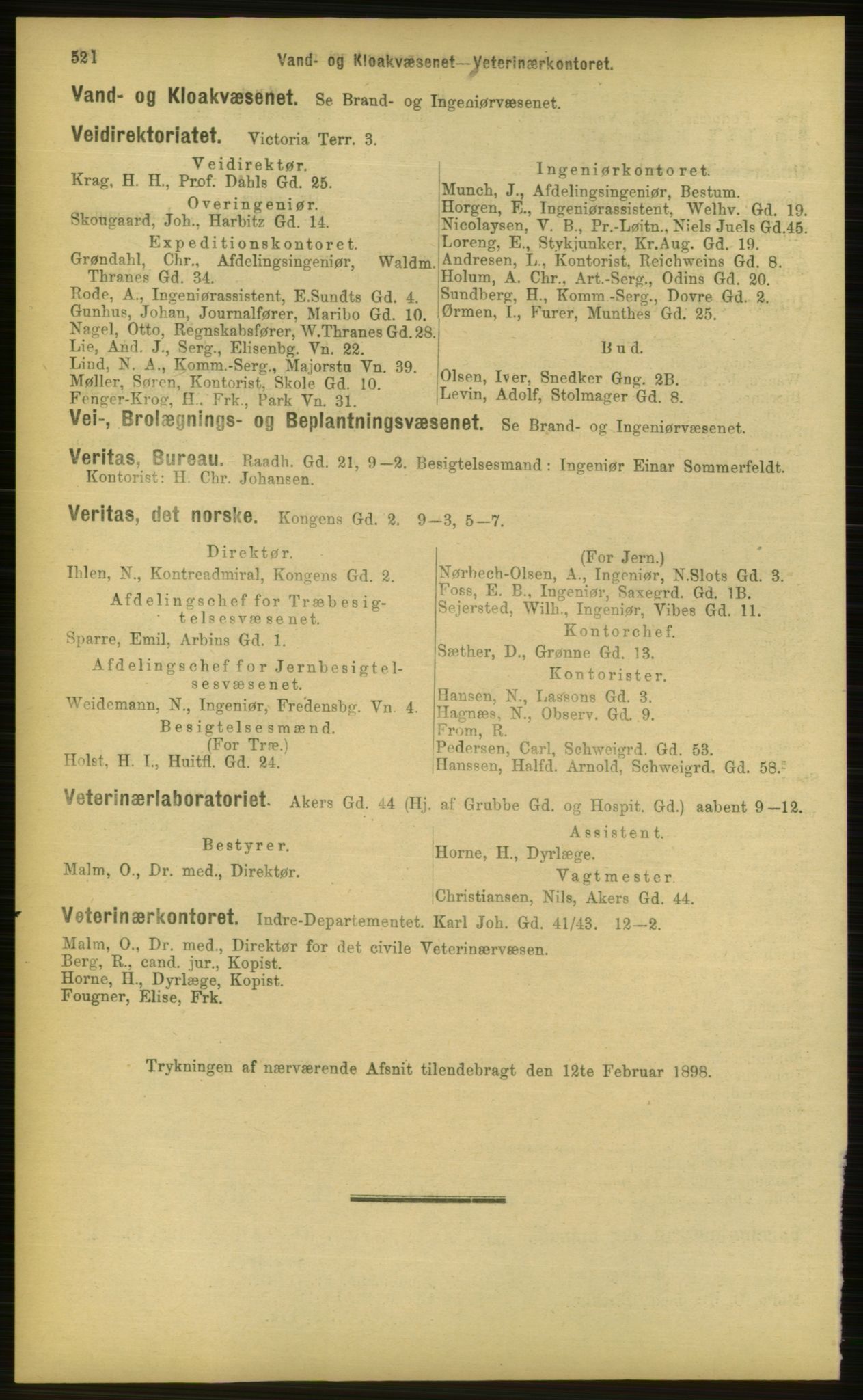 Kristiania/Oslo adressebok, PUBL/-, 1898, p. 52l