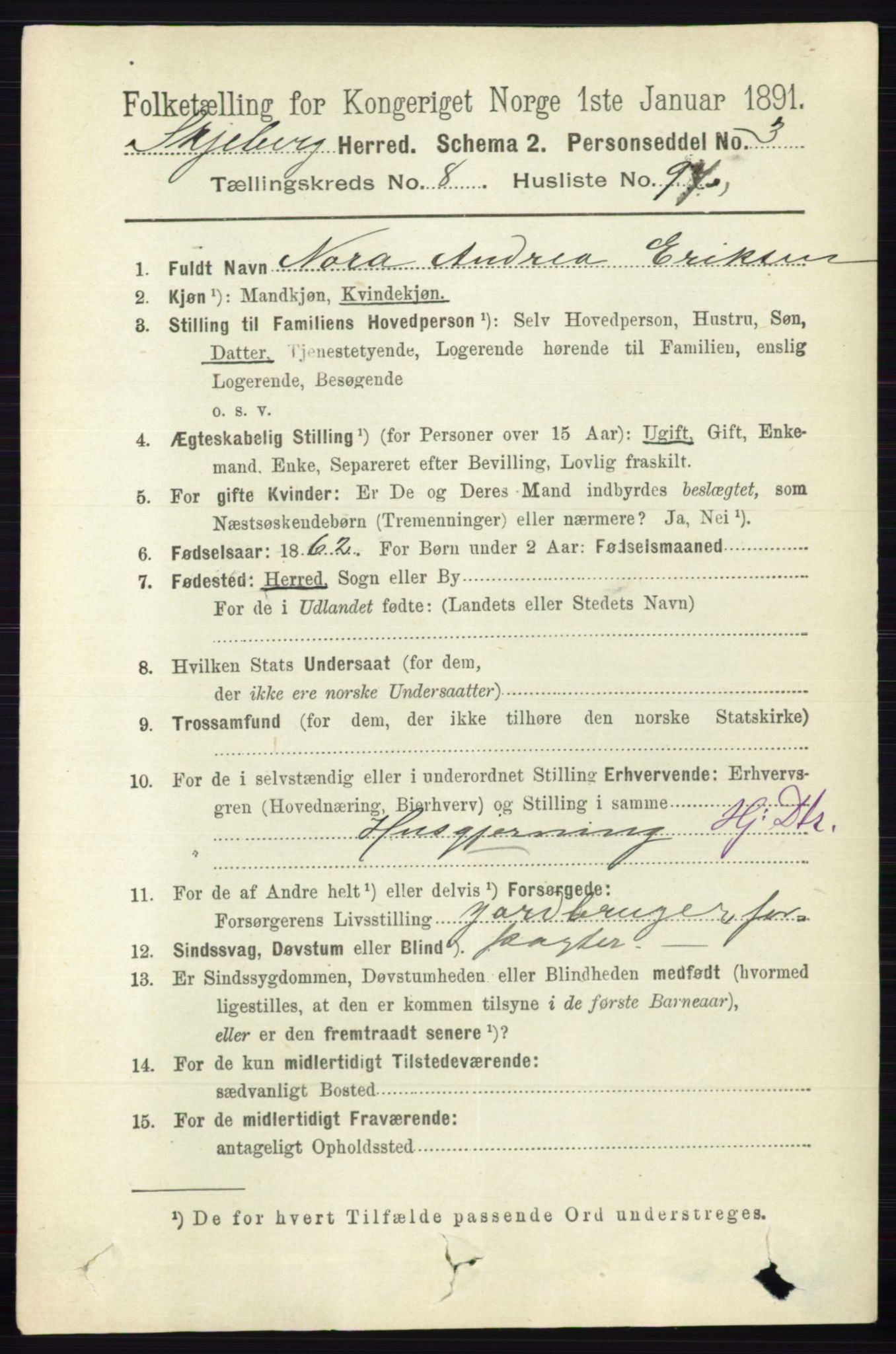 RA, 1891 census for 0115 Skjeberg, 1891, p. 4576