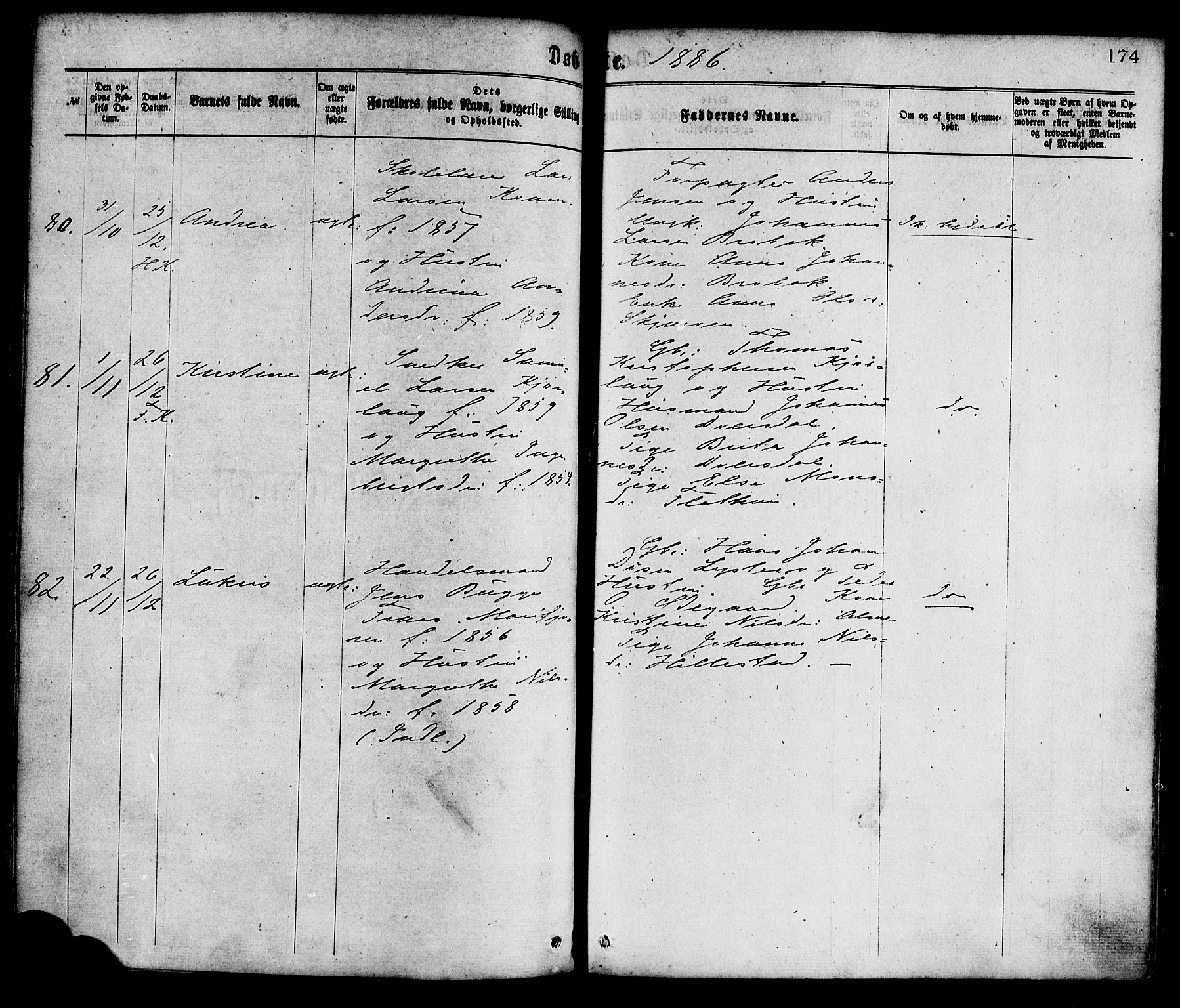 Hafslo sokneprestembete, AV/SAB-A-80301/H/Haa/Haaa/L0011: Parish register (official) no. A 11, 1873-1886, p. 174