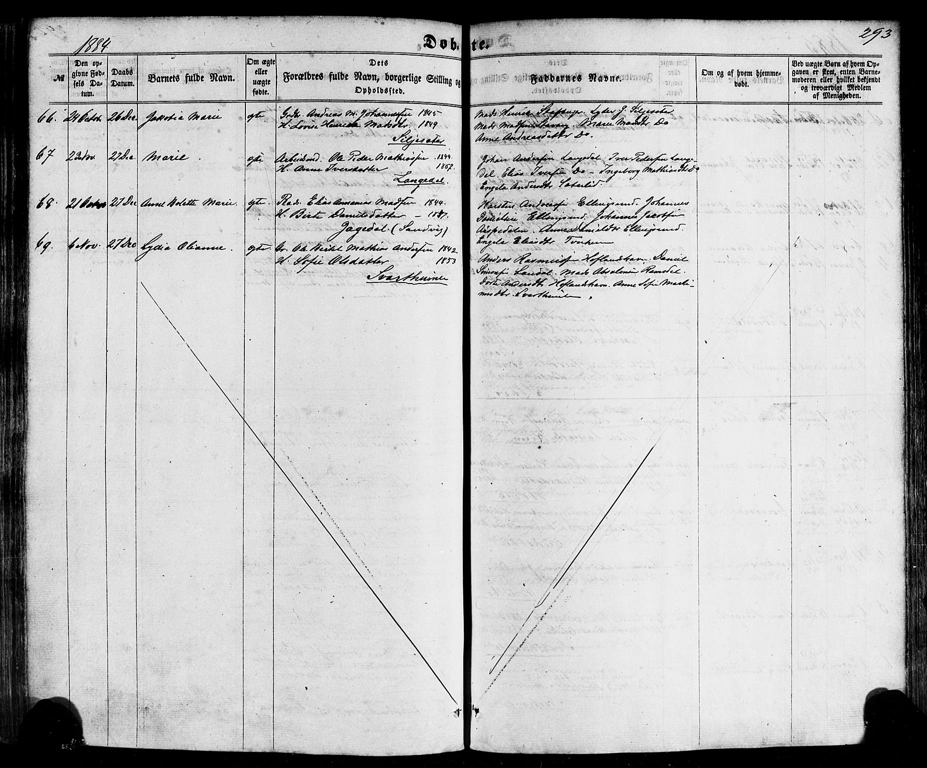 Kinn sokneprestembete, SAB/A-80801/H/Haa/Haaa/L0006: Parish register (official) no. A 6, 1857-1885, p. 293