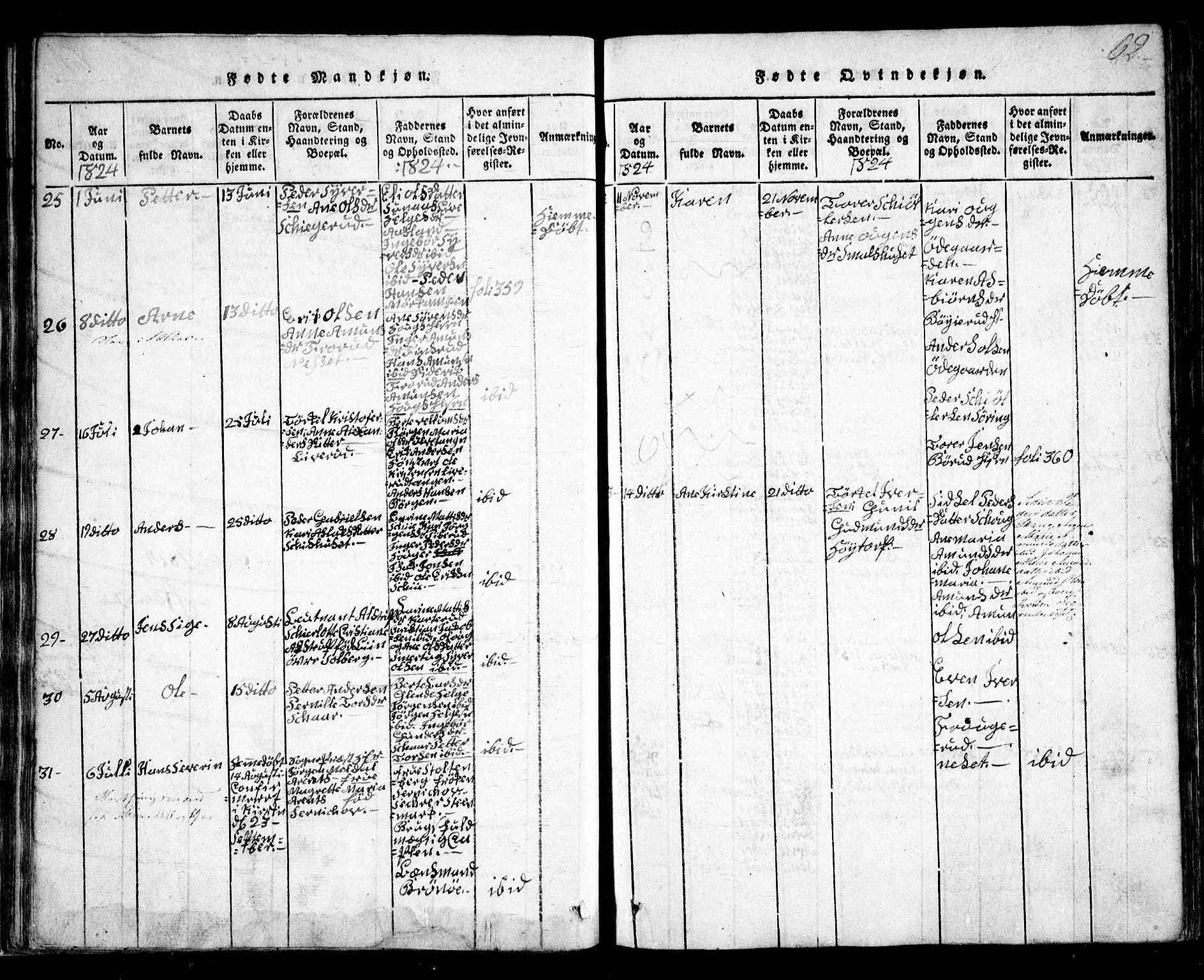 Skiptvet prestekontor Kirkebøker, SAO/A-20009/G/Ga/L0001: Parish register (copy) no. 1, 1815-1838, p. 62