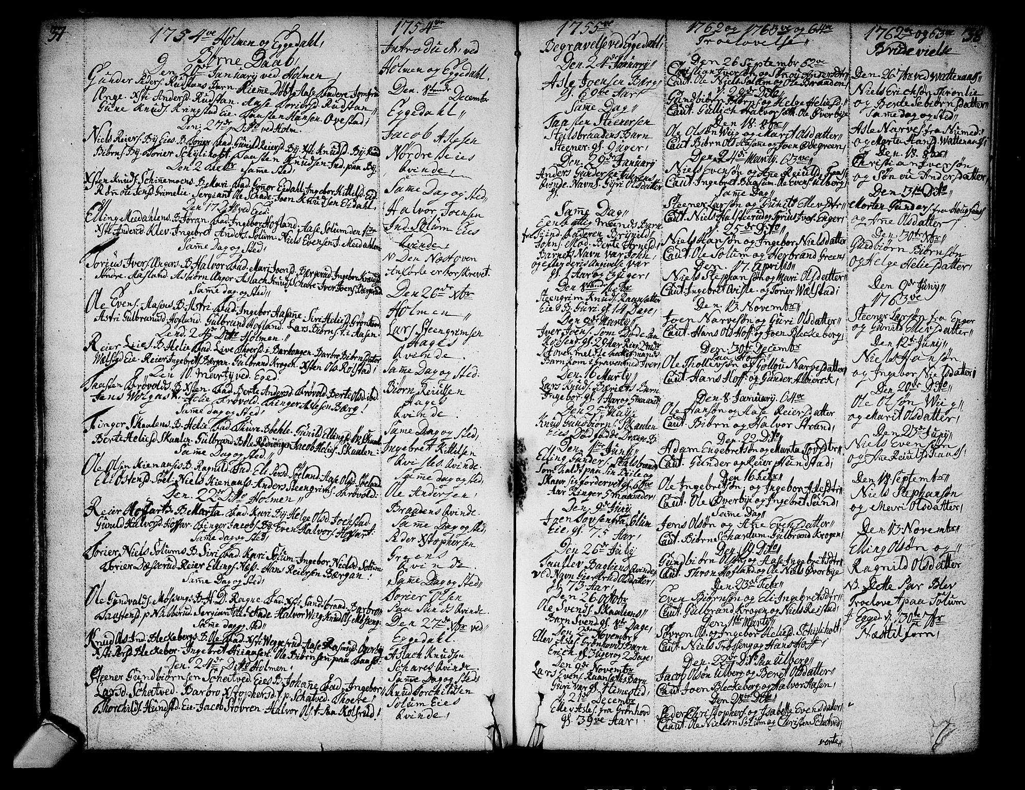 Sigdal kirkebøker, AV/SAKO-A-245/F/Fa/L0001: Parish register (official) no. I 1, 1722-1777, p. 37-38