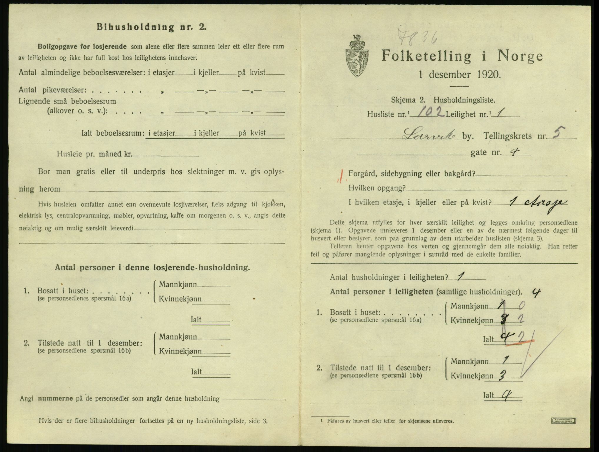 SAKO, 1920 census for Larvik, 1920, p. 5328