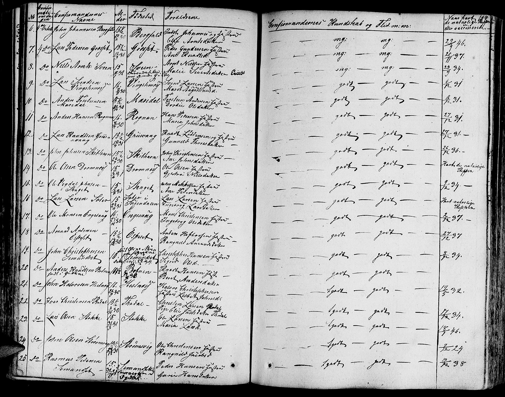 Ministerialprotokoller, klokkerbøker og fødselsregistre - Møre og Romsdal, AV/SAT-A-1454/578/L0904: Parish register (official) no. 578A03, 1836-1858, p. 184