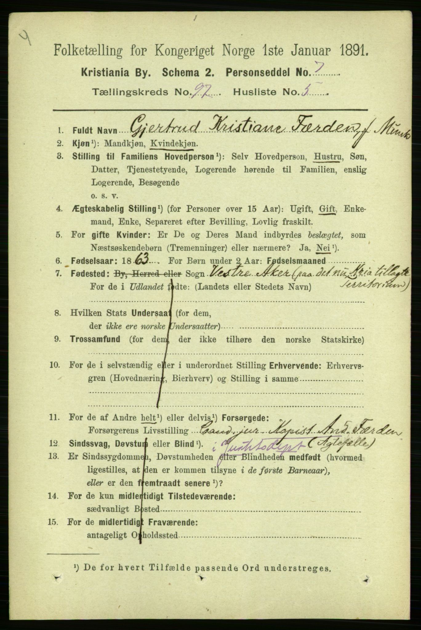 RA, 1891 census for 0301 Kristiania, 1891, p. 47034