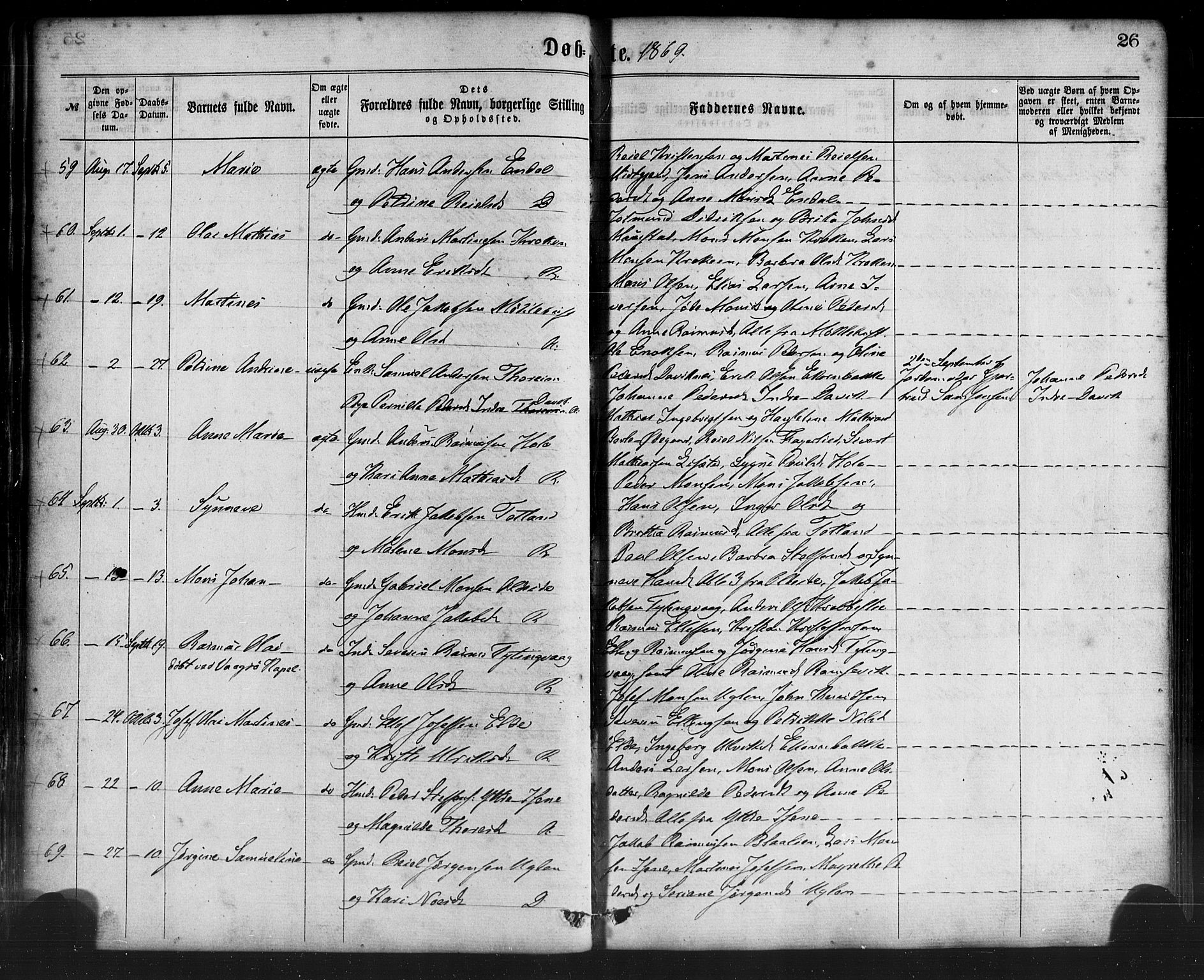 Davik sokneprestembete, AV/SAB-A-79701/H/Haa/Haaa/L0006: Parish register (official) no. A 6, 1867-1881, p. 26