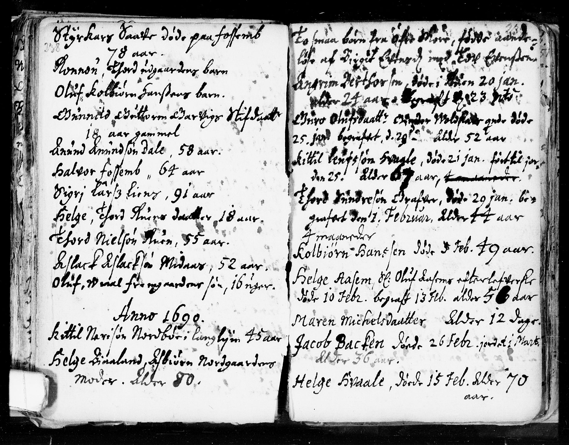 Seljord kirkebøker, SAKO/A-20/F/Fa/L0002: Parish register (official) no. I 2, 1689-1713, p. 238-239