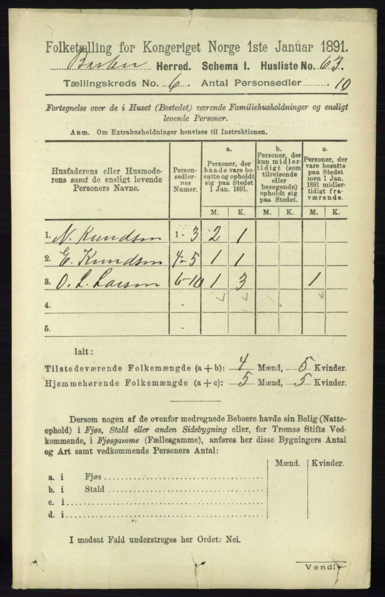 RA, 1891 census for 0990 Barbu, 1891, p. 4417