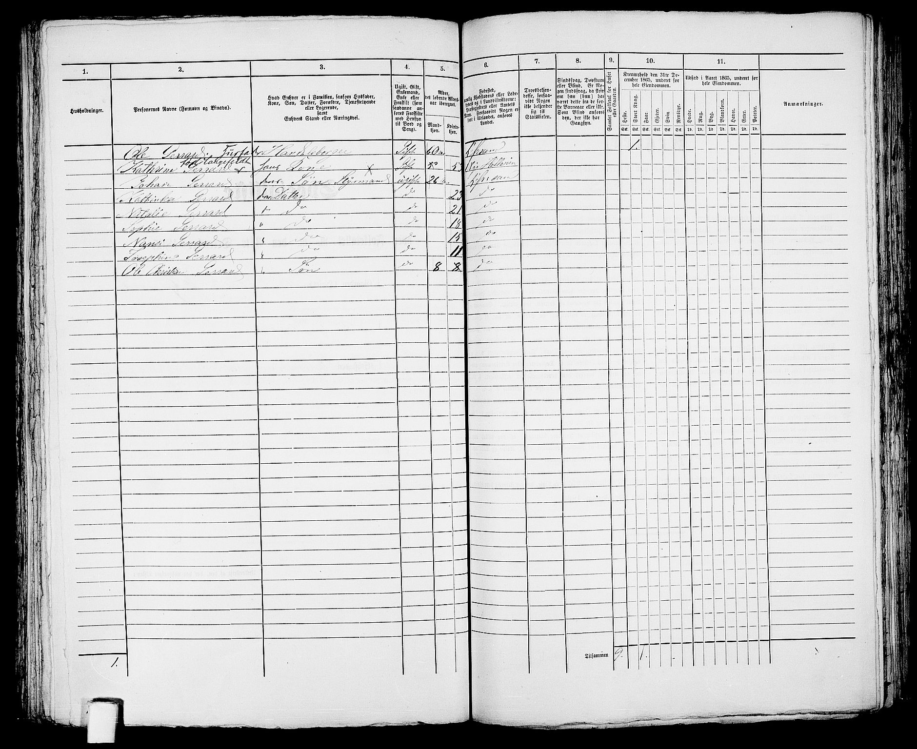 RA, 1865 census for Kristiansand, 1865, p. 1920