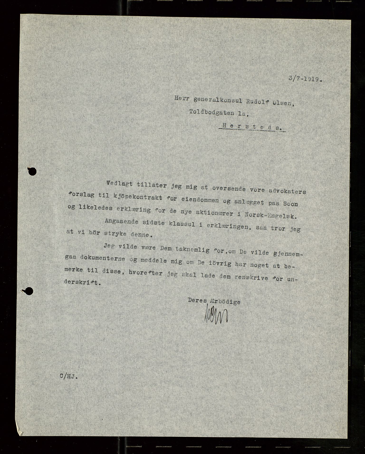 Pa 1521 - A/S Norske Shell, AV/SAST-A-101915/E/Ea/Eaa/L0007: Sjefskorrespondanse, 1919, p. 673