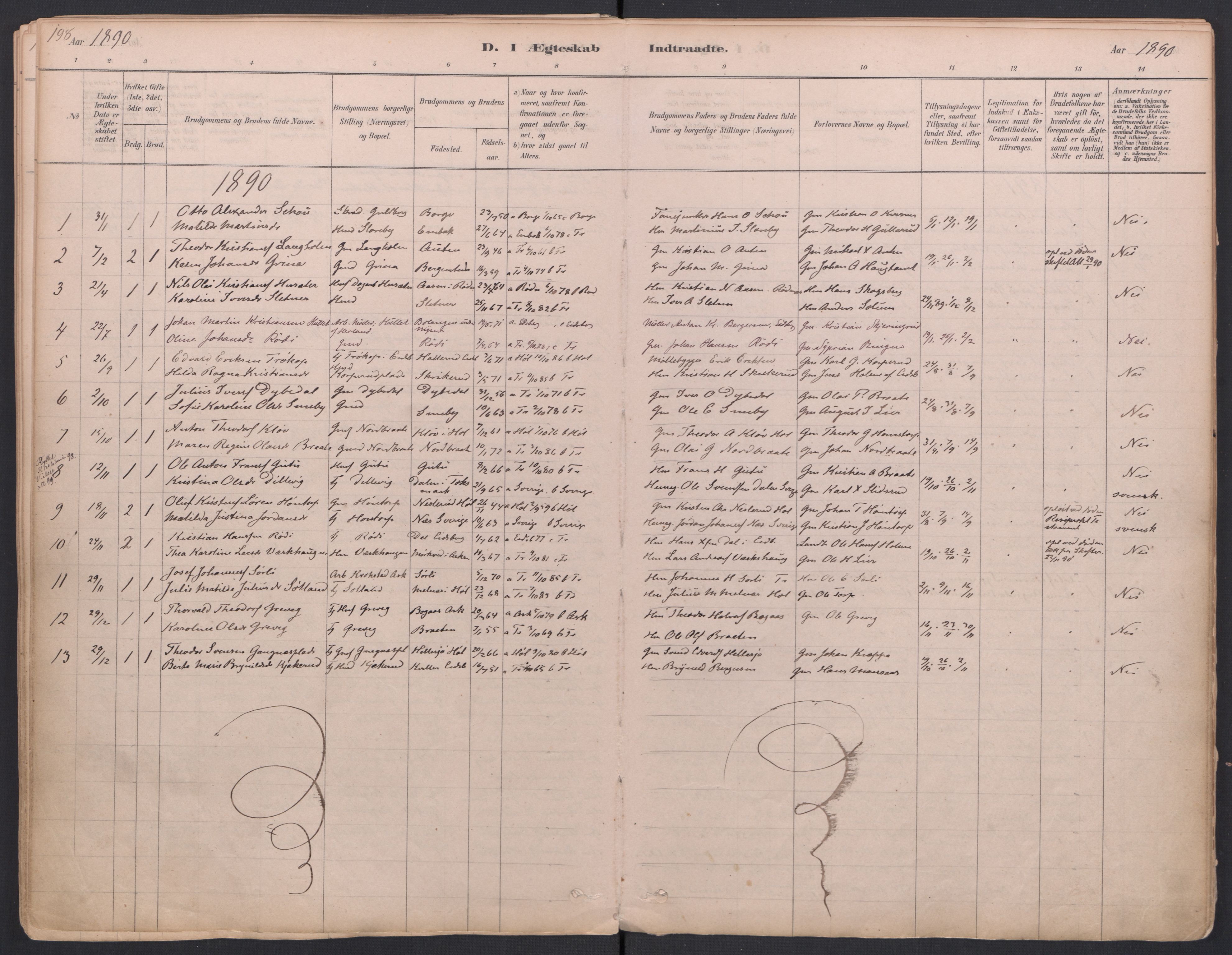 Trøgstad prestekontor Kirkebøker, SAO/A-10925/F/Fa/L0010: Parish register (official) no. I 10, 1878-1898, p. 198
