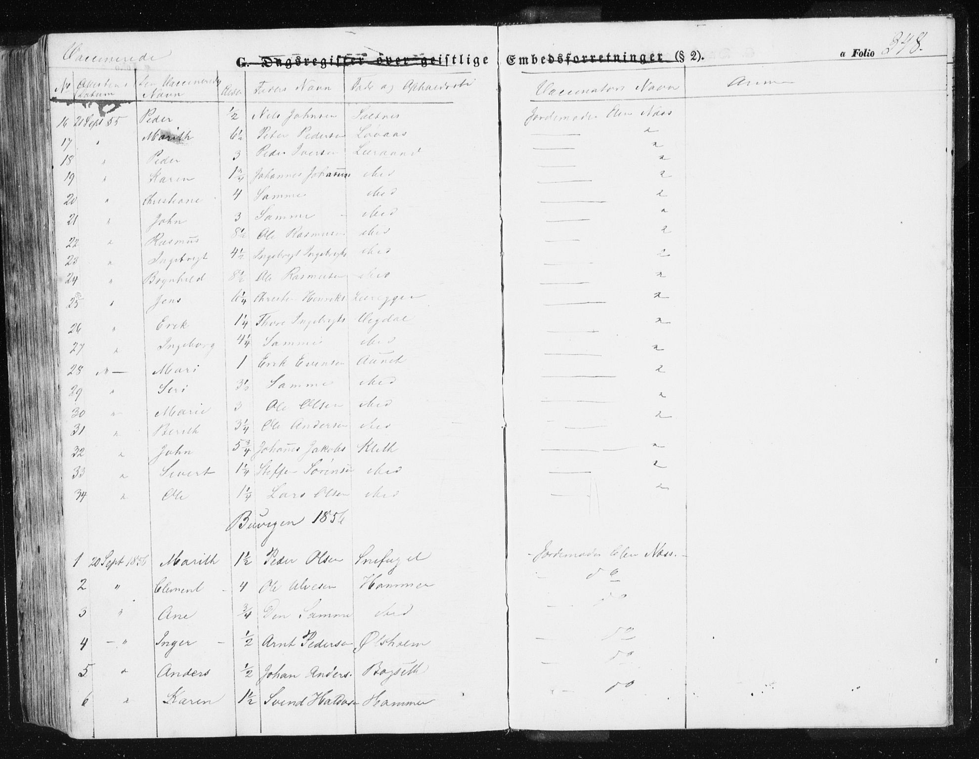 Ministerialprotokoller, klokkerbøker og fødselsregistre - Sør-Trøndelag, SAT/A-1456/612/L0376: Parish register (official) no. 612A08, 1846-1859, p. 348