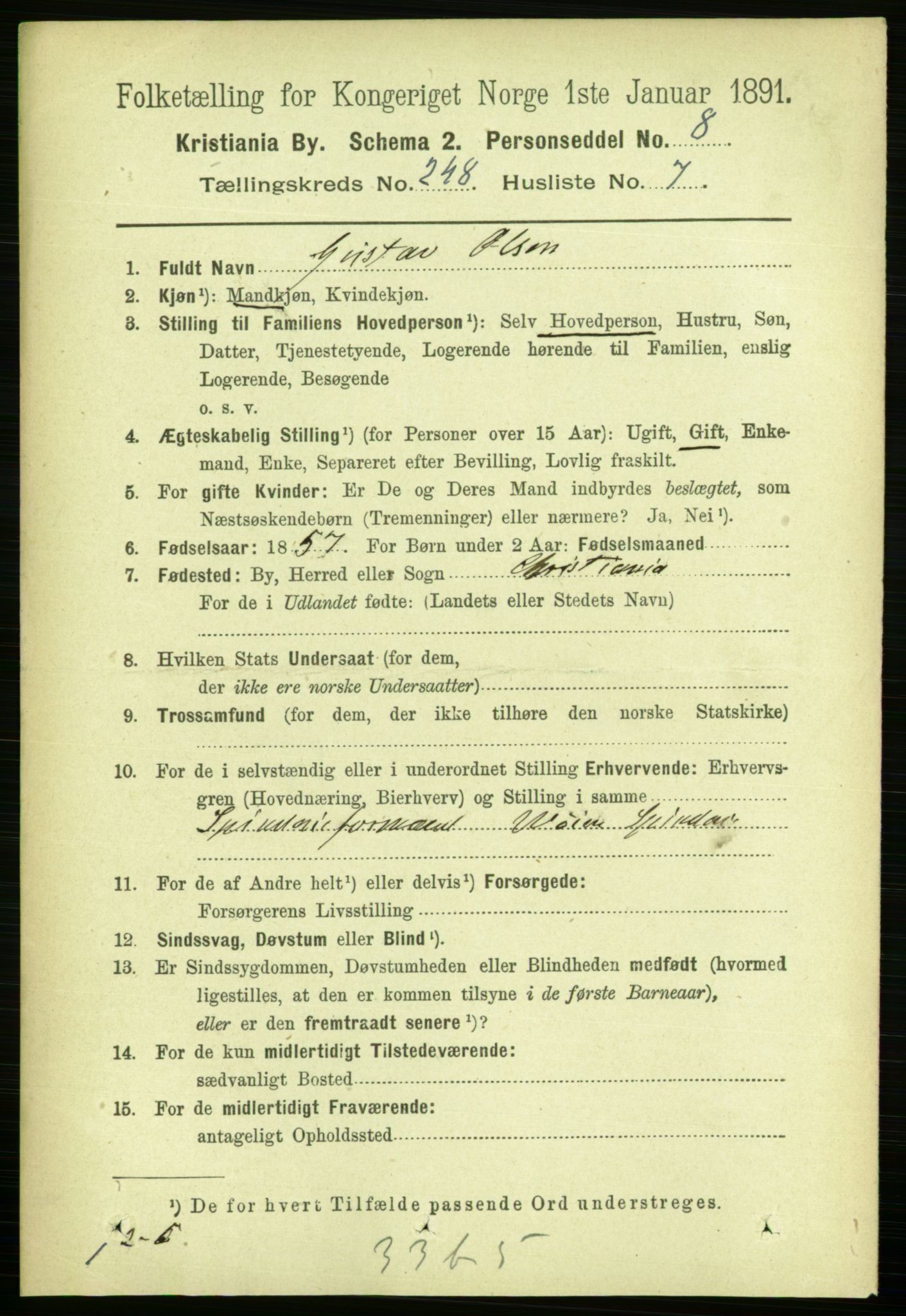 RA, 1891 census for 0301 Kristiania, 1891, p. 151307