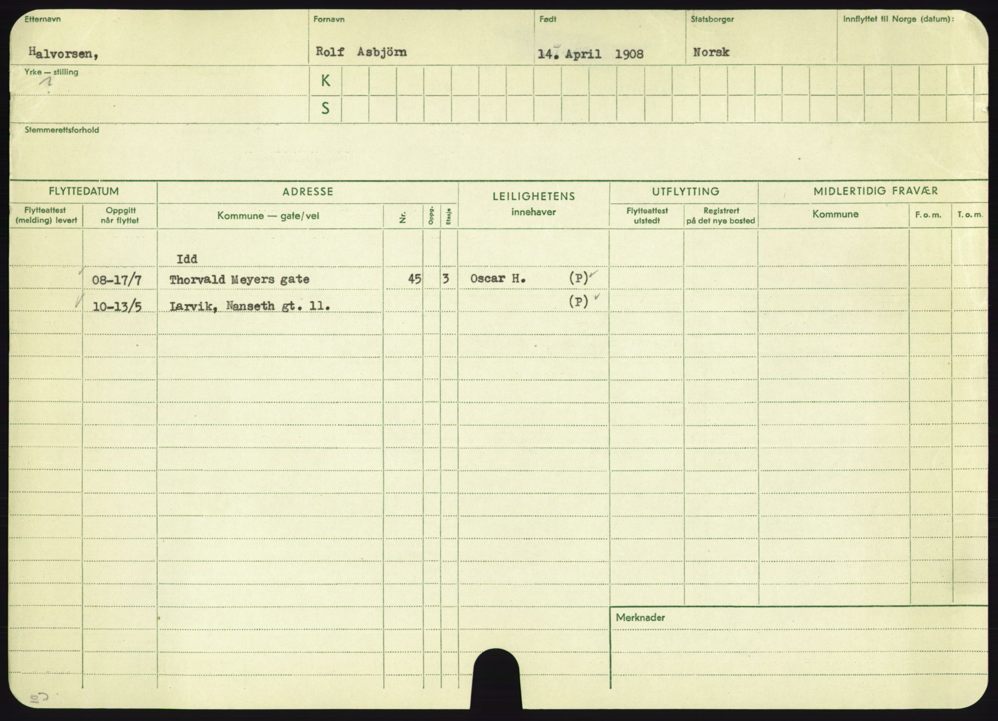 Oslo folkeregister, Registerkort, AV/SAO-A-11715/F/Fa/Fac/L0003: Menn, 1906-1914, p. 1150a