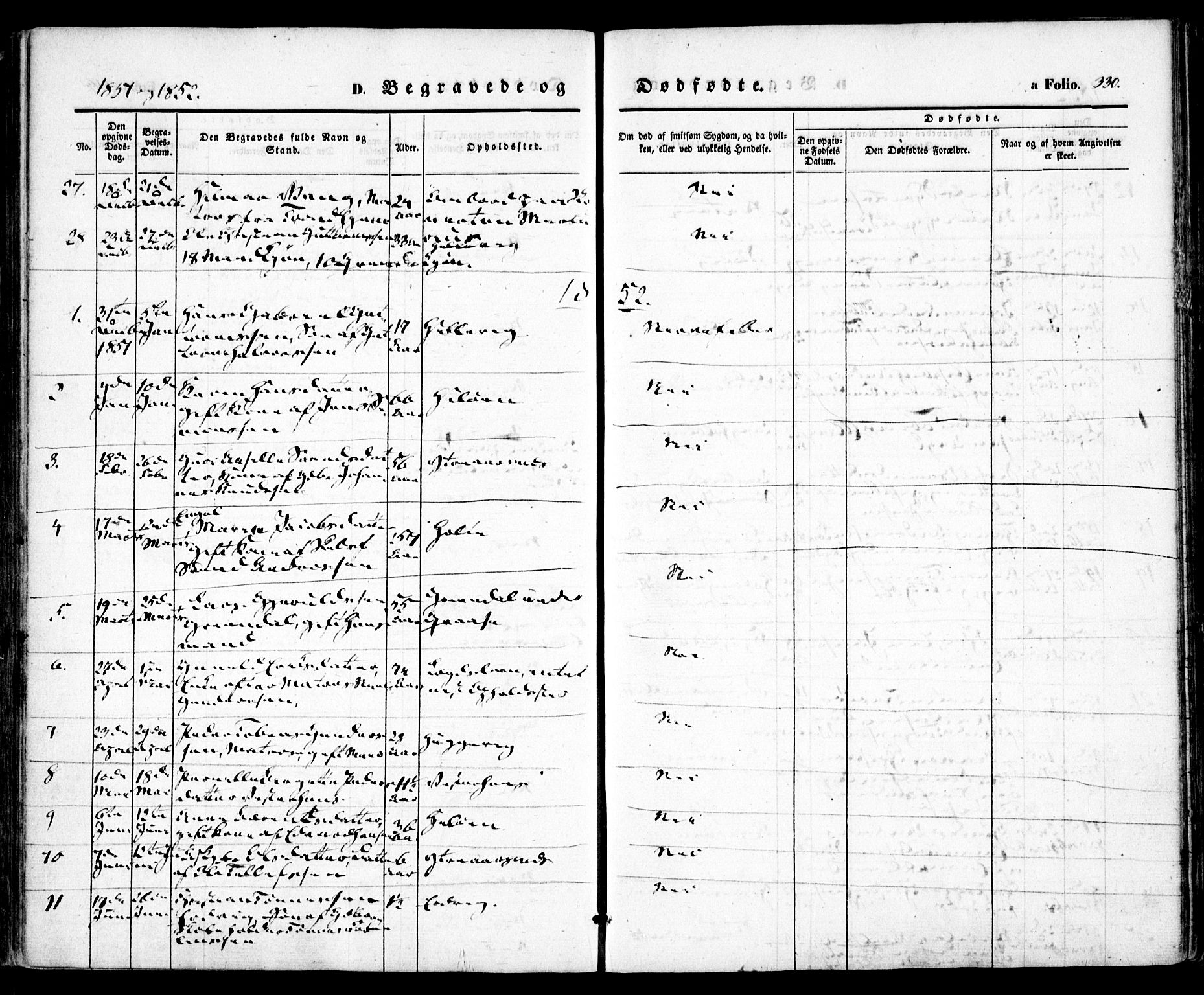 Høvåg sokneprestkontor, SAK/1111-0025/F/Fa/L0003: Parish register (official) no. A 3, 1843-1858, p. 330