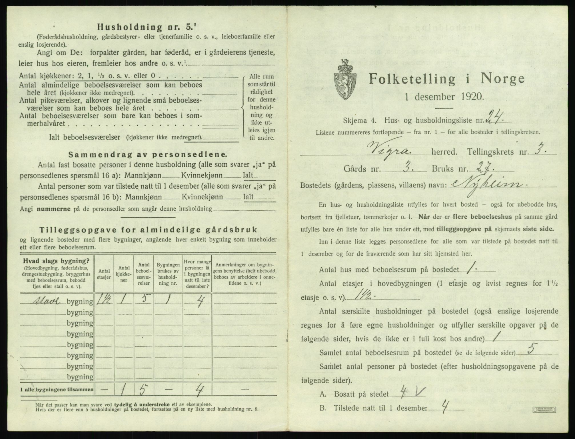 SAT, 1920 census for Vigra, 1920, p. 202