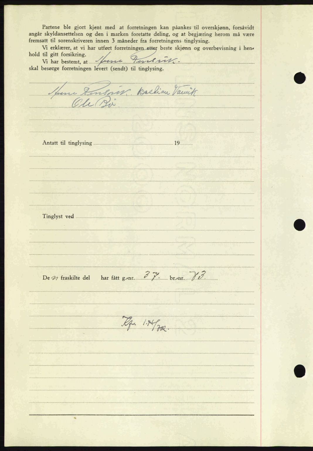 Nordmøre sorenskriveri, SAT/A-4132/1/2/2Ca: Mortgage book no. A96, 1943-1944, Diary no: : 2407/1943