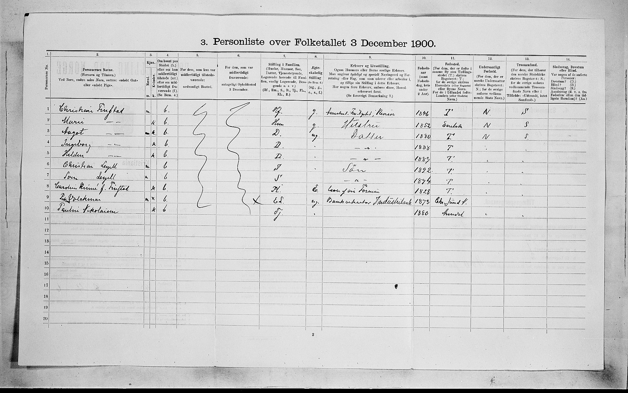 SAO, 1900 census for Kristiania, 1900, p. 32694