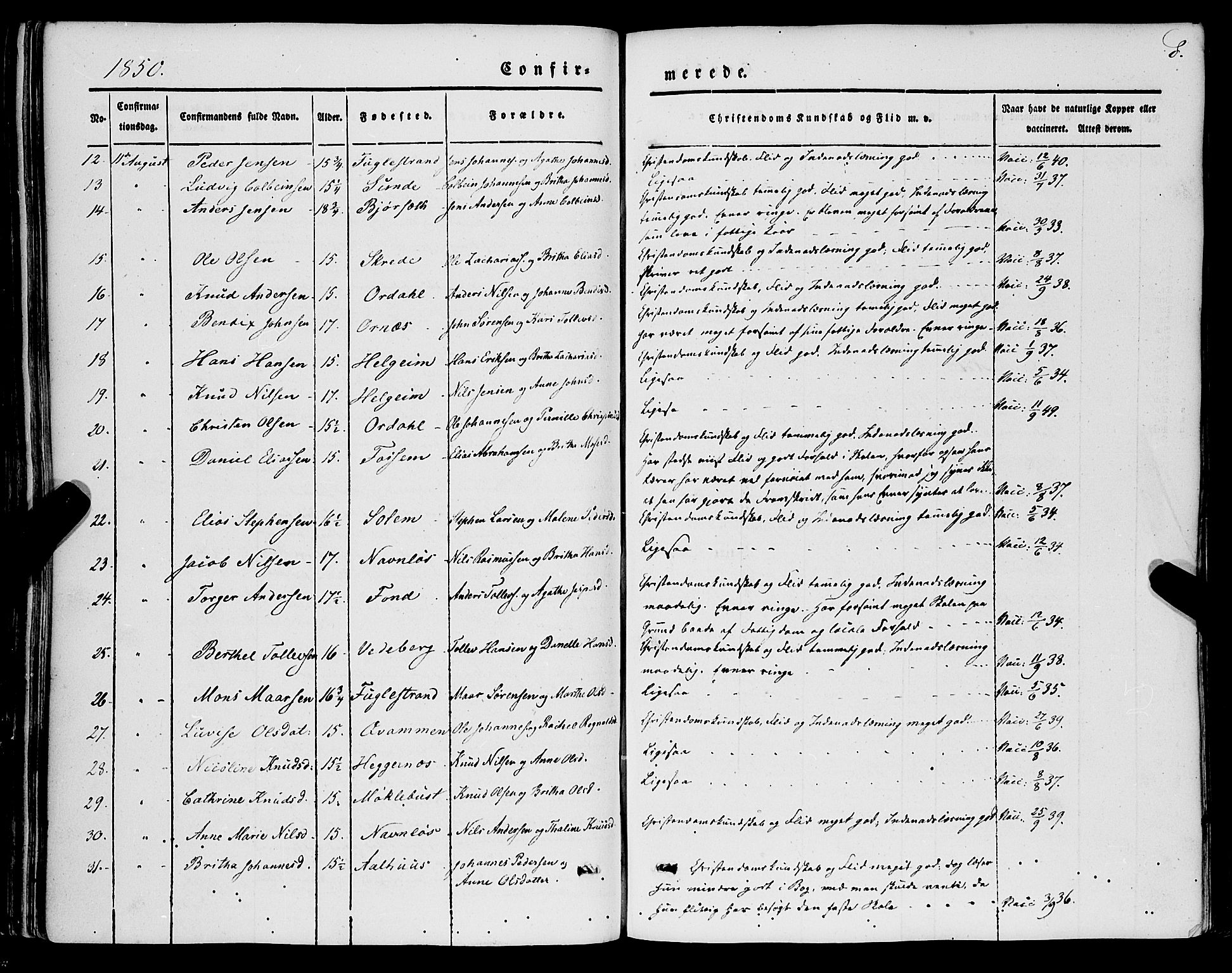 Jølster sokneprestembete, SAB/A-80701/H/Haa/Haaa/L0010: Parish register (official) no. A 10, 1847-1865, p. 8