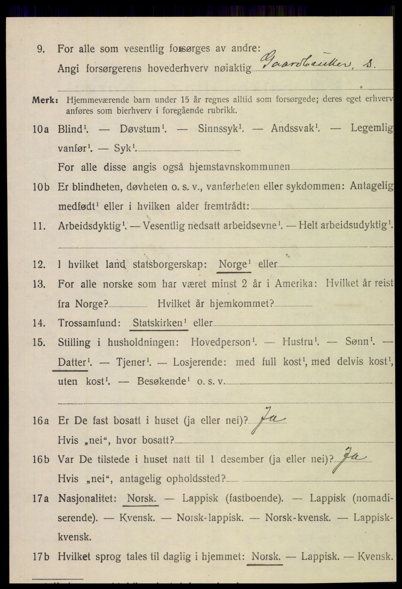 SAT, 1920 census for Snåsa, 1920, p. 1193