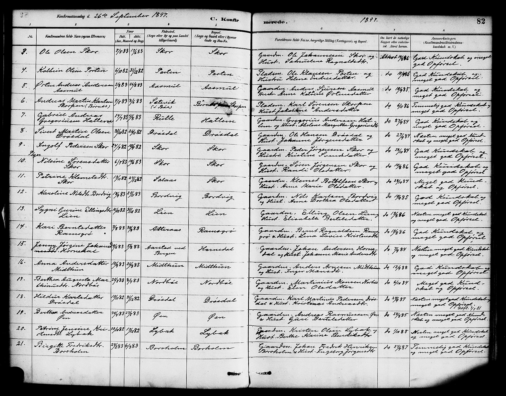 Hyllestad sokneprestembete, SAB/A-80401: Parish register (official) no. D 1, 1886-1905, p. 82