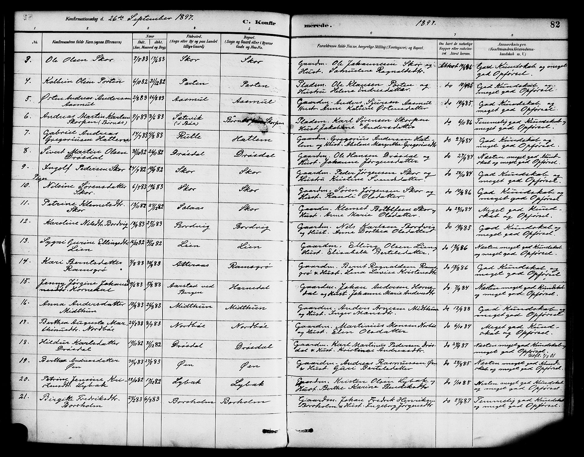 Hyllestad sokneprestembete, AV/SAB-A-80401: Parish register (official) no. D 1, 1886-1905, p. 82