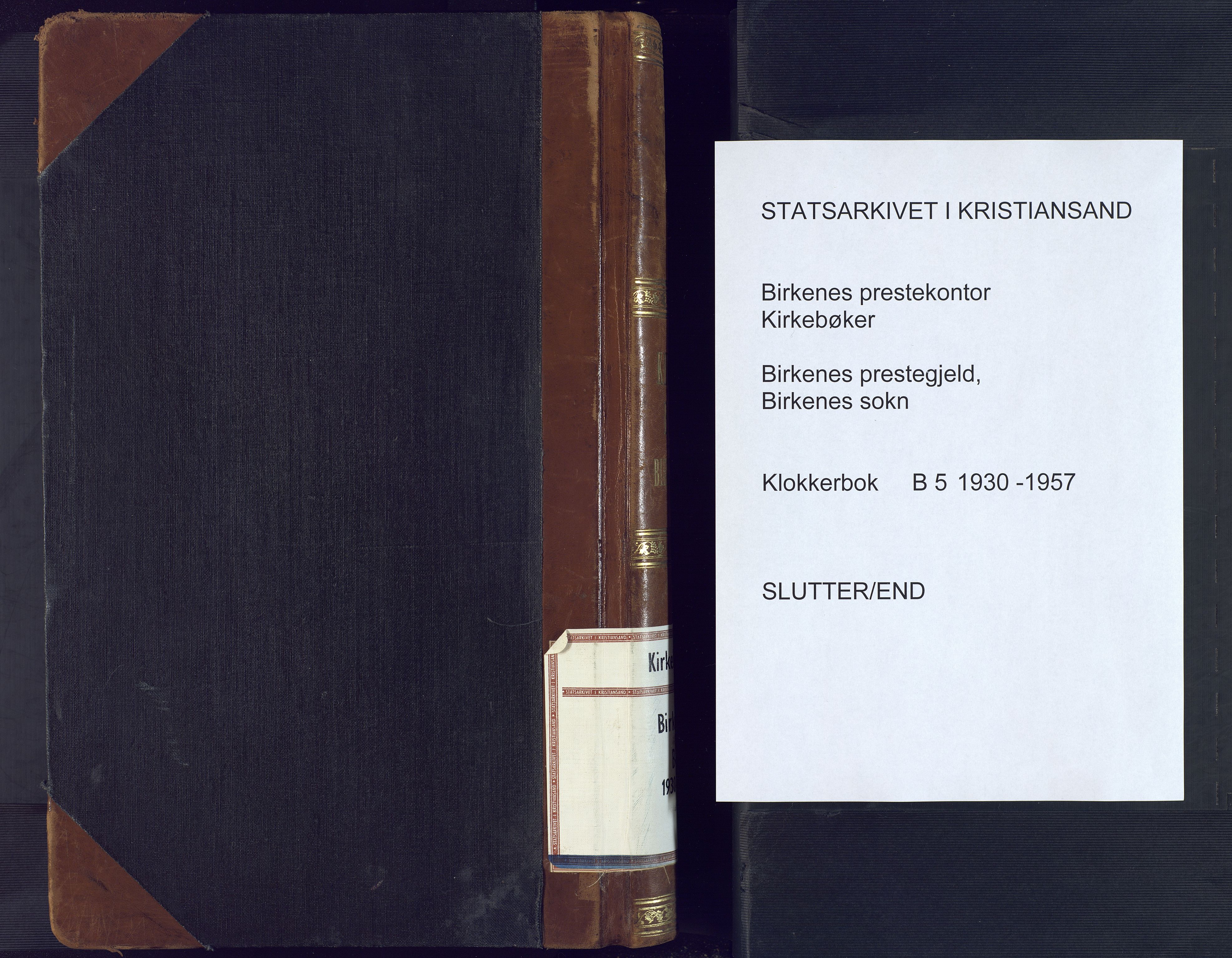 Birkenes sokneprestkontor, AV/SAK-1111-0004/F/Fb/L0005: Parish register (copy) no. B 5, 1930-1957