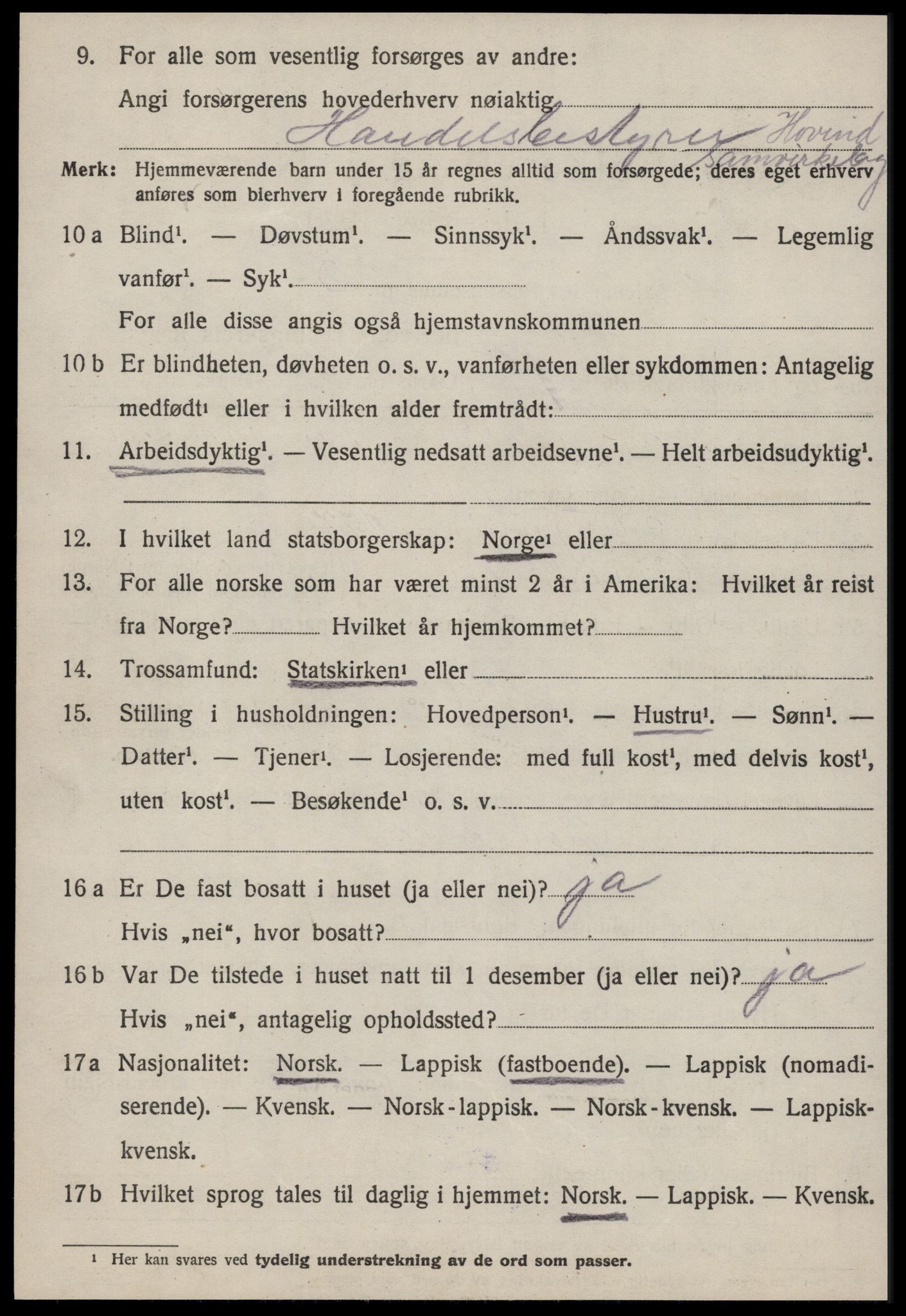 SAT, 1920 census for Horg, 1920, p. 3585