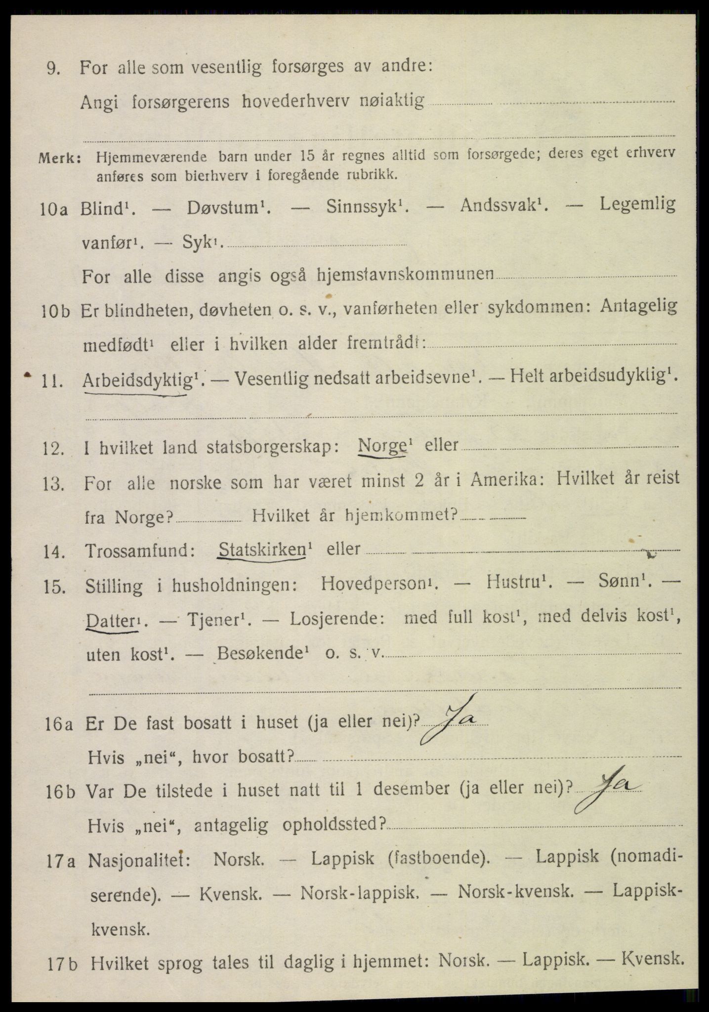 SAT, 1920 census for Vefsn, 1920, p. 2842