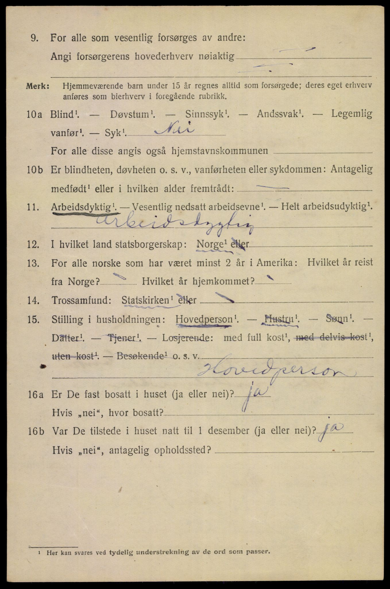 SAKO, 1920 census for Porsgrunn, 1920, p. 9412
