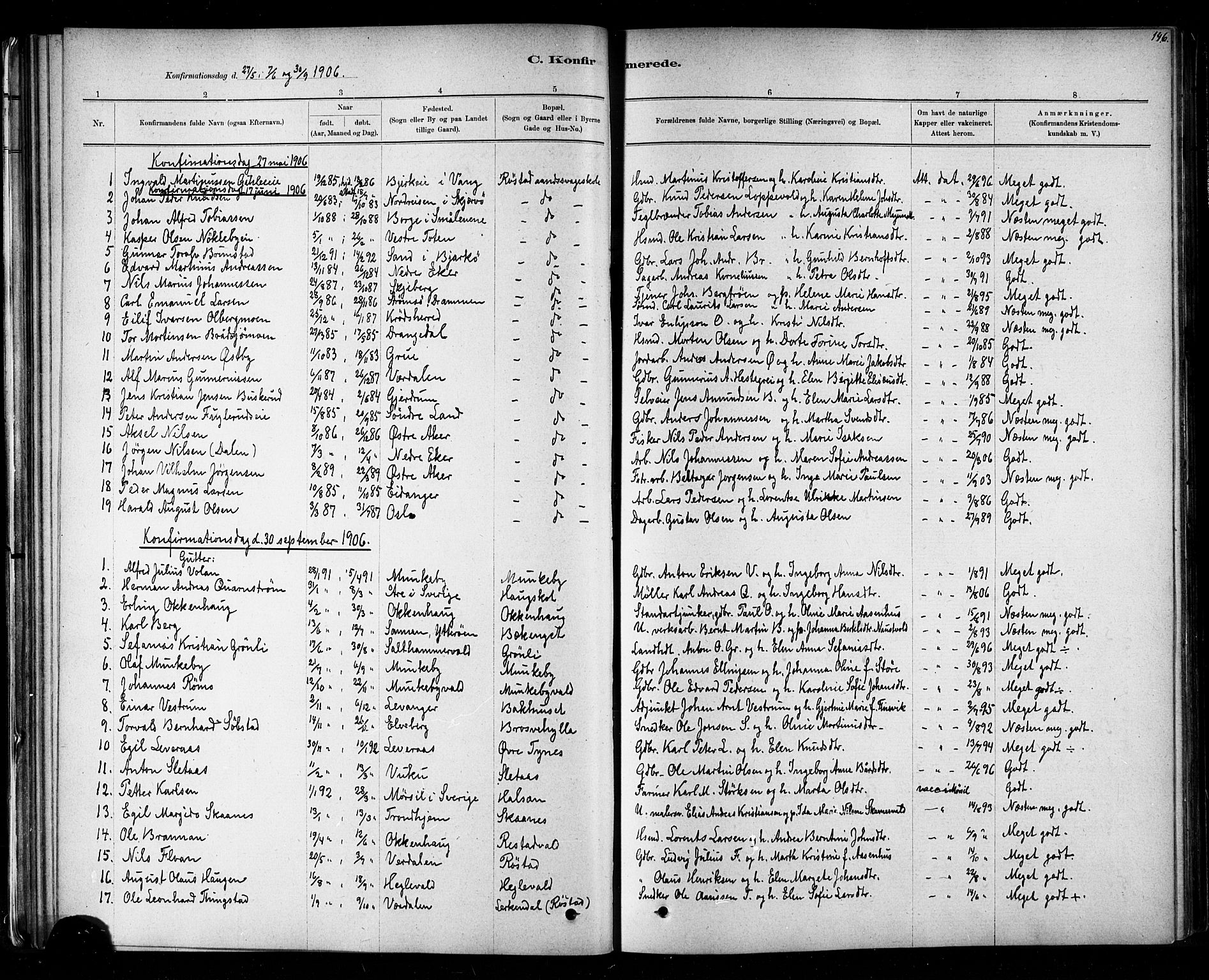 Ministerialprotokoller, klokkerbøker og fødselsregistre - Nord-Trøndelag, AV/SAT-A-1458/721/L0208: Parish register (copy) no. 721C01, 1880-1917, p. 146