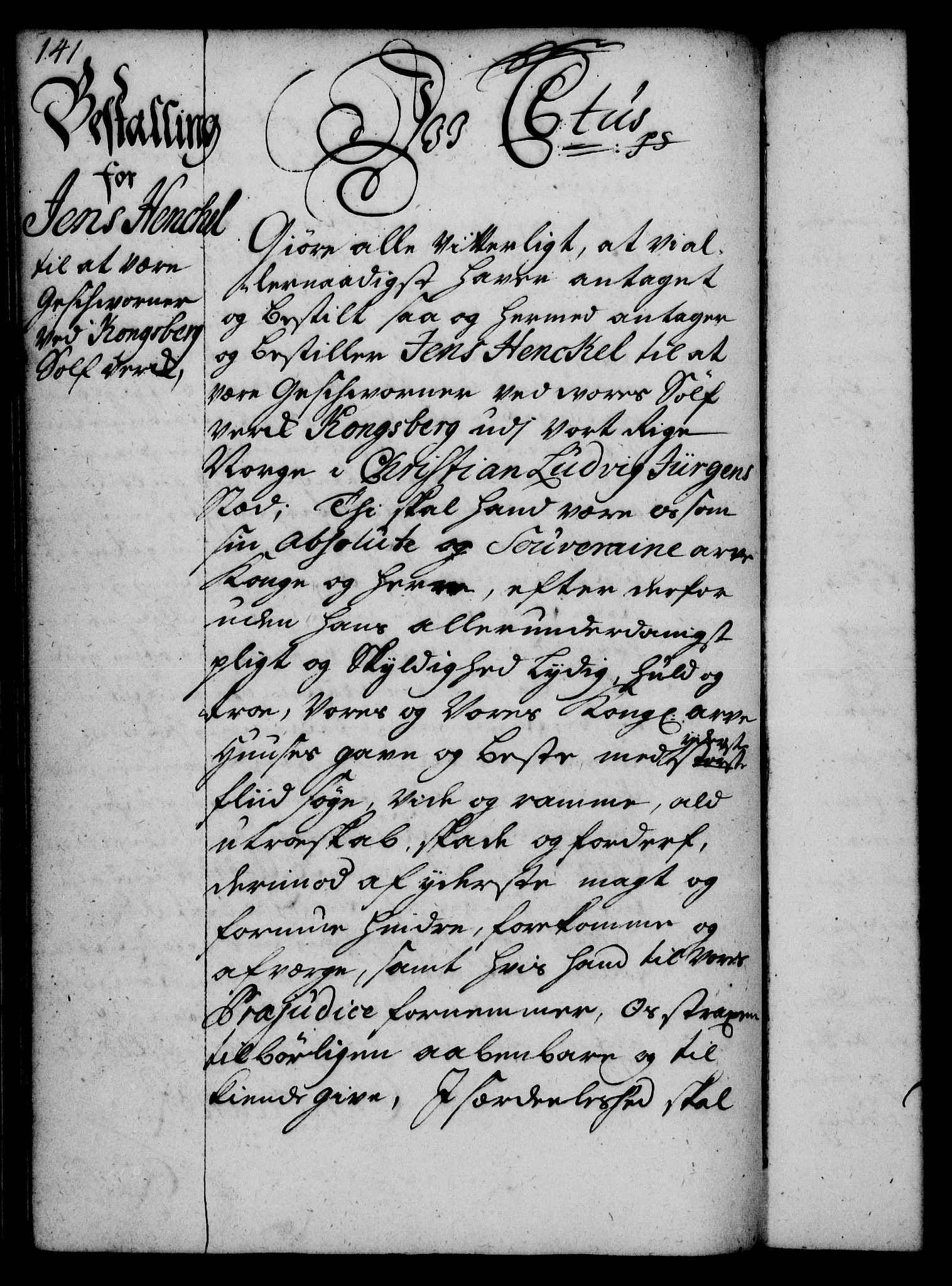 Rentekammeret, Kammerkanselliet, RA/EA-3111/G/Gg/Gge/L0002: Norsk bestallingsprotokoll med register (merket RK 53.26), 1730-1744, p. 141