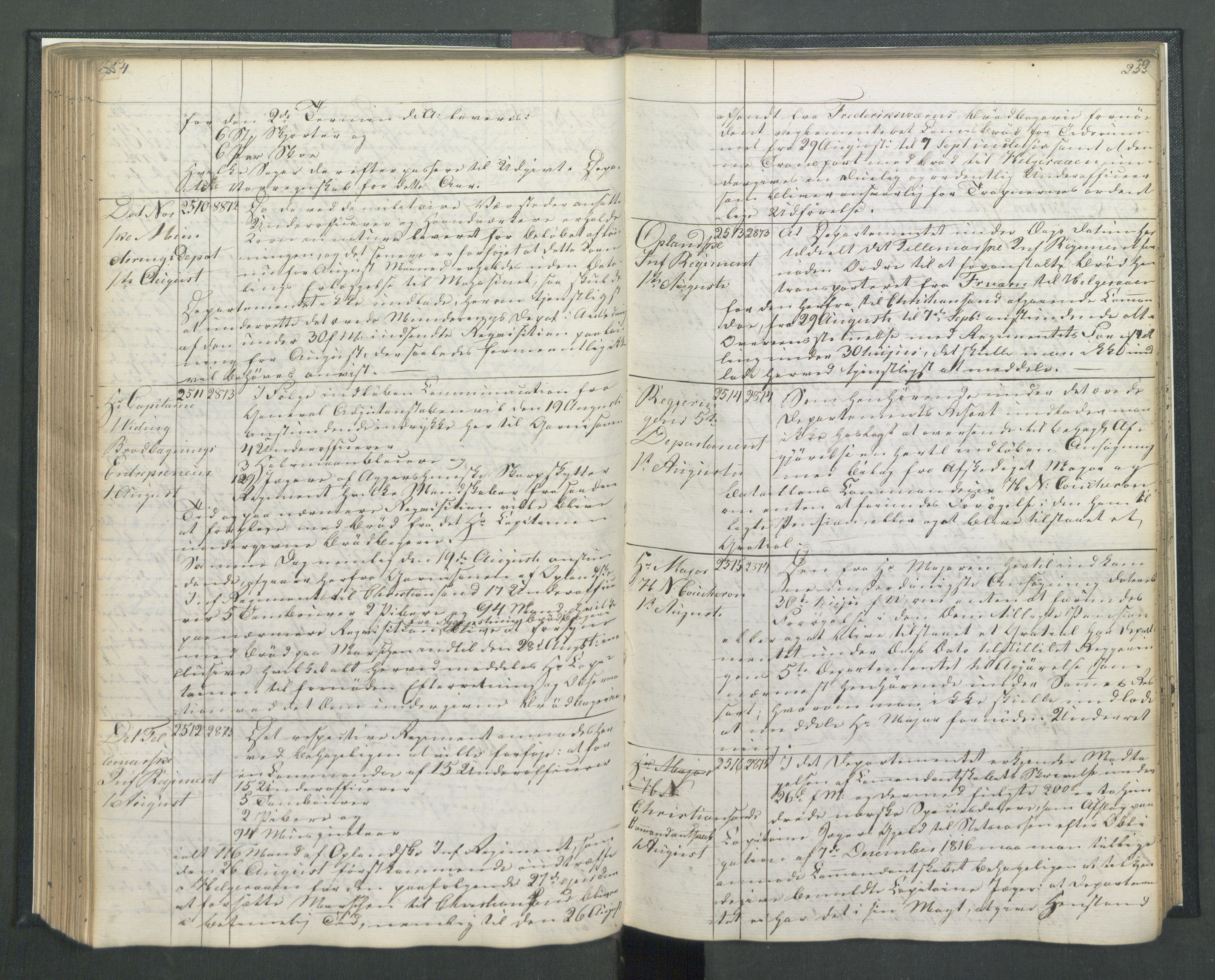 Armédepartementet, AV/RA-RAFA-3493/B/Ba/L0009: 6. Departements Kopibog, 1817, p. 254-255