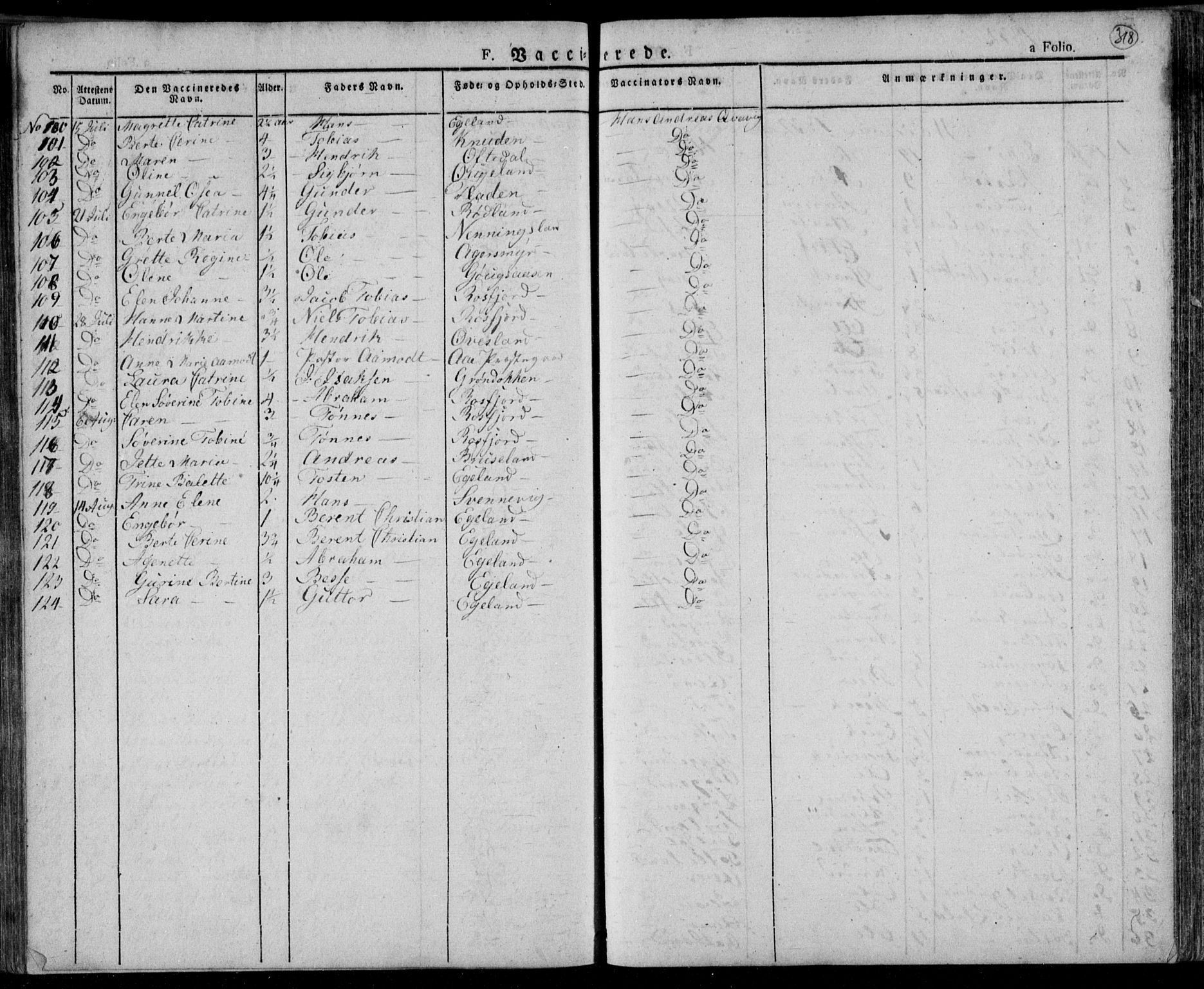 Lyngdal sokneprestkontor, AV/SAK-1111-0029/F/Fa/Fac/L0007: Parish register (official) no. A 7, 1825-1838, p. 318