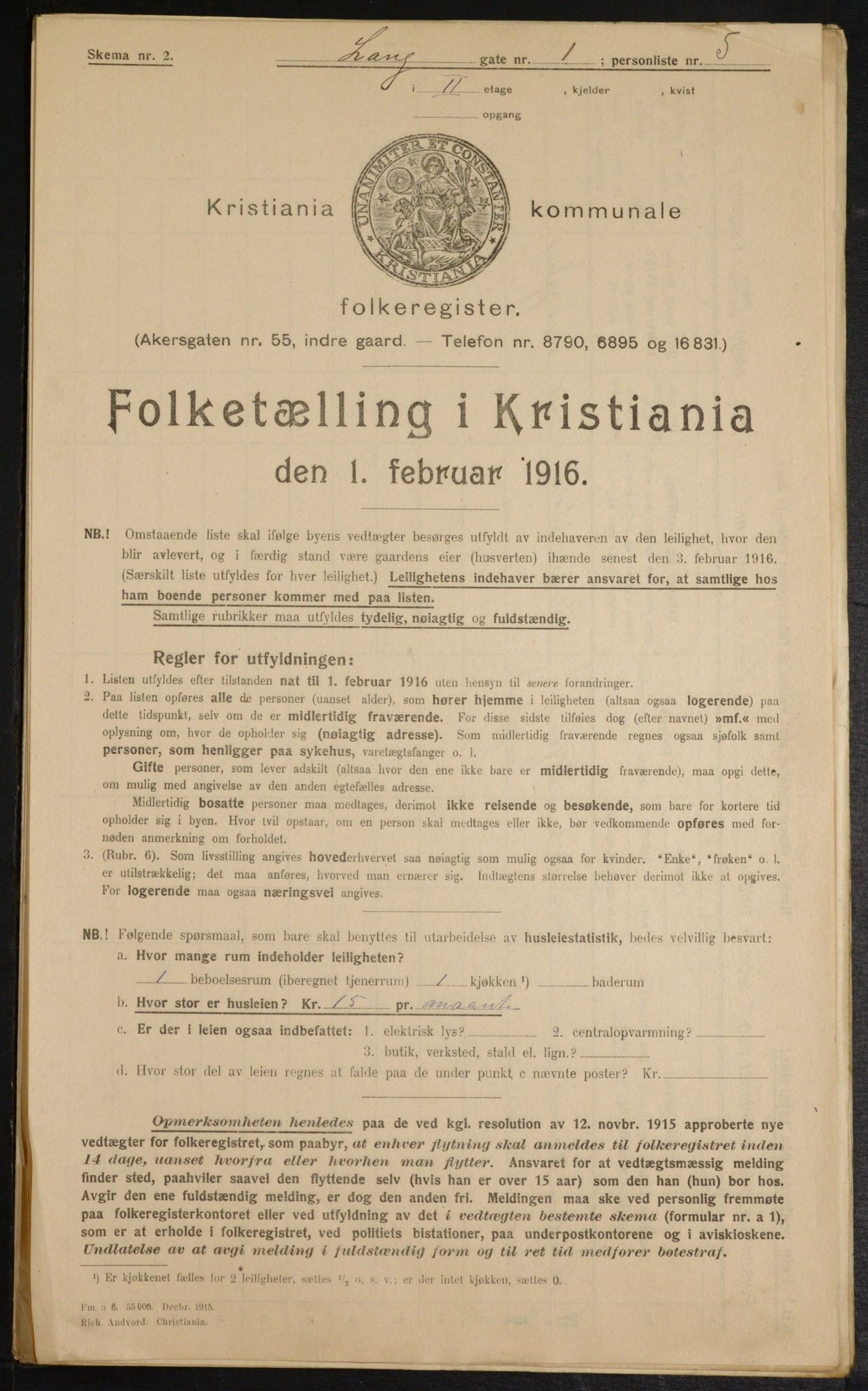 OBA, Municipal Census 1916 for Kristiania, 1916, p. 57602