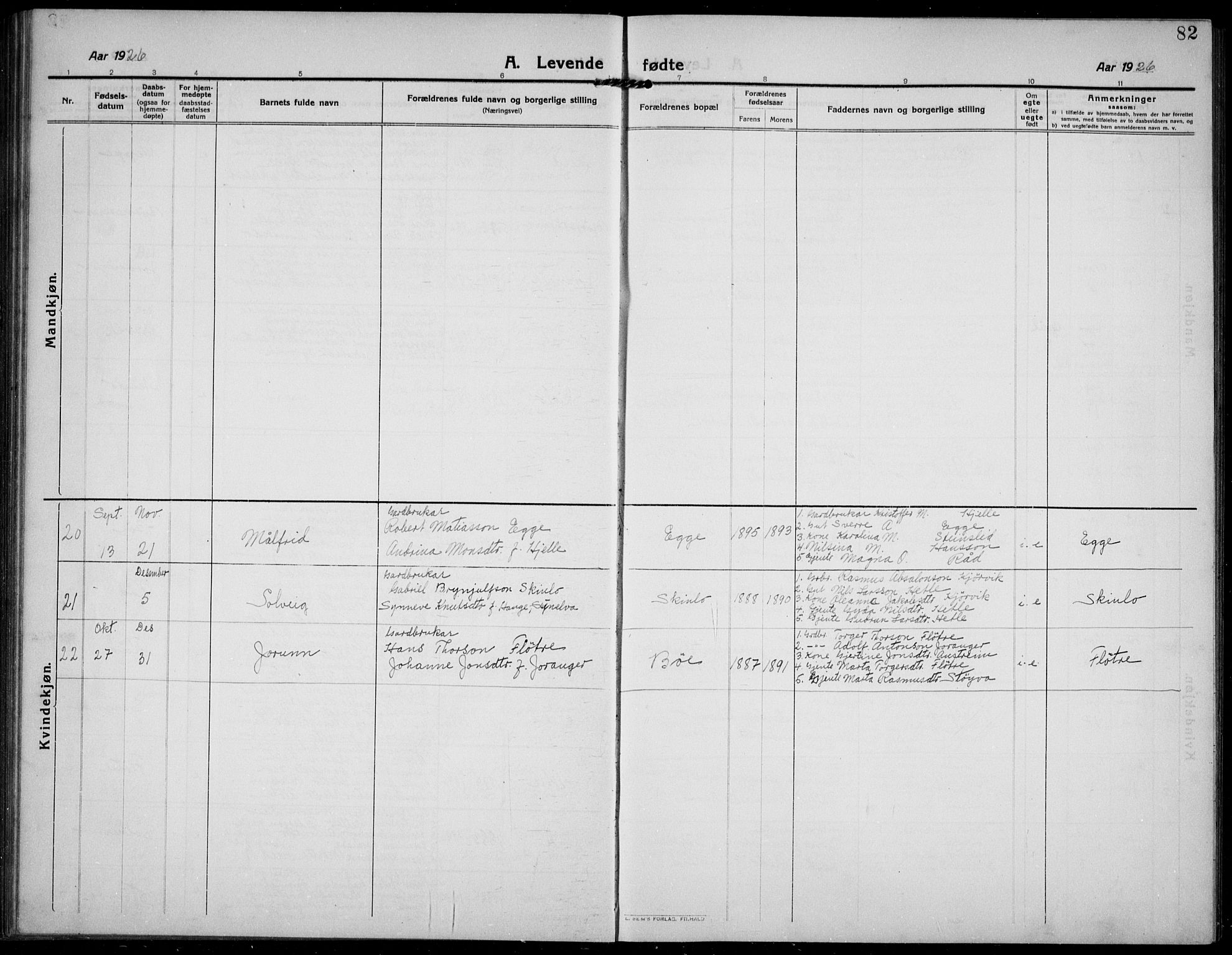 Gloppen sokneprestembete, SAB/A-80101/H/Hab/Habc/L0003: Parish register (copy) no. C 3, 1911-1938, p. 82