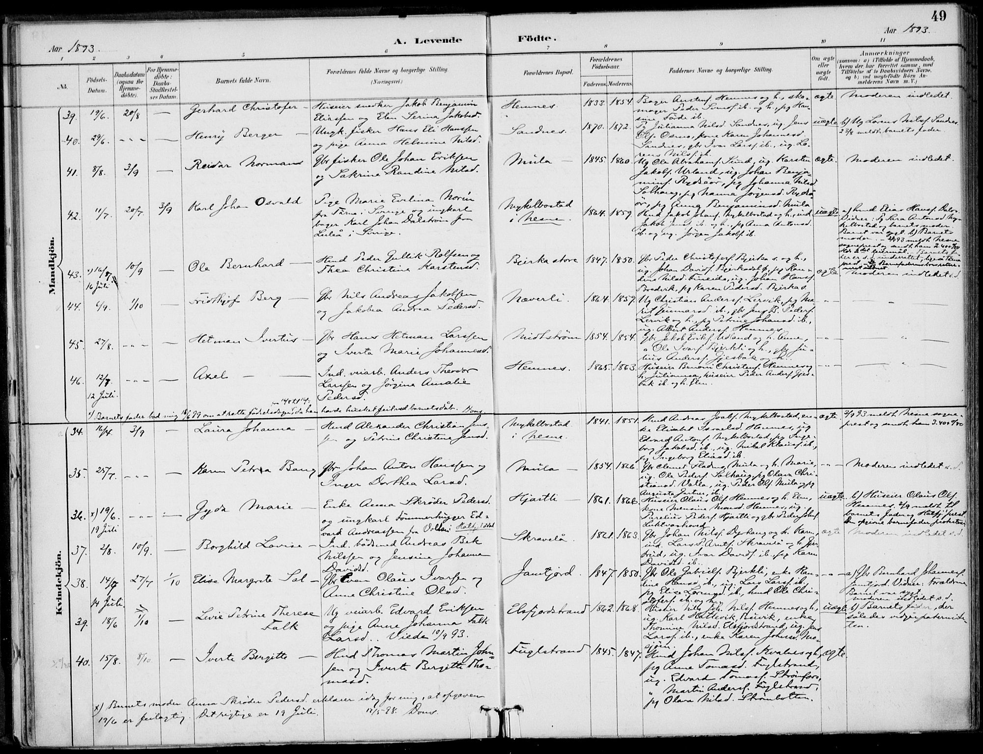 Ministerialprotokoller, klokkerbøker og fødselsregistre - Nordland, SAT/A-1459/825/L0362: Parish register (official) no. 825A16, 1886-1908, p. 49